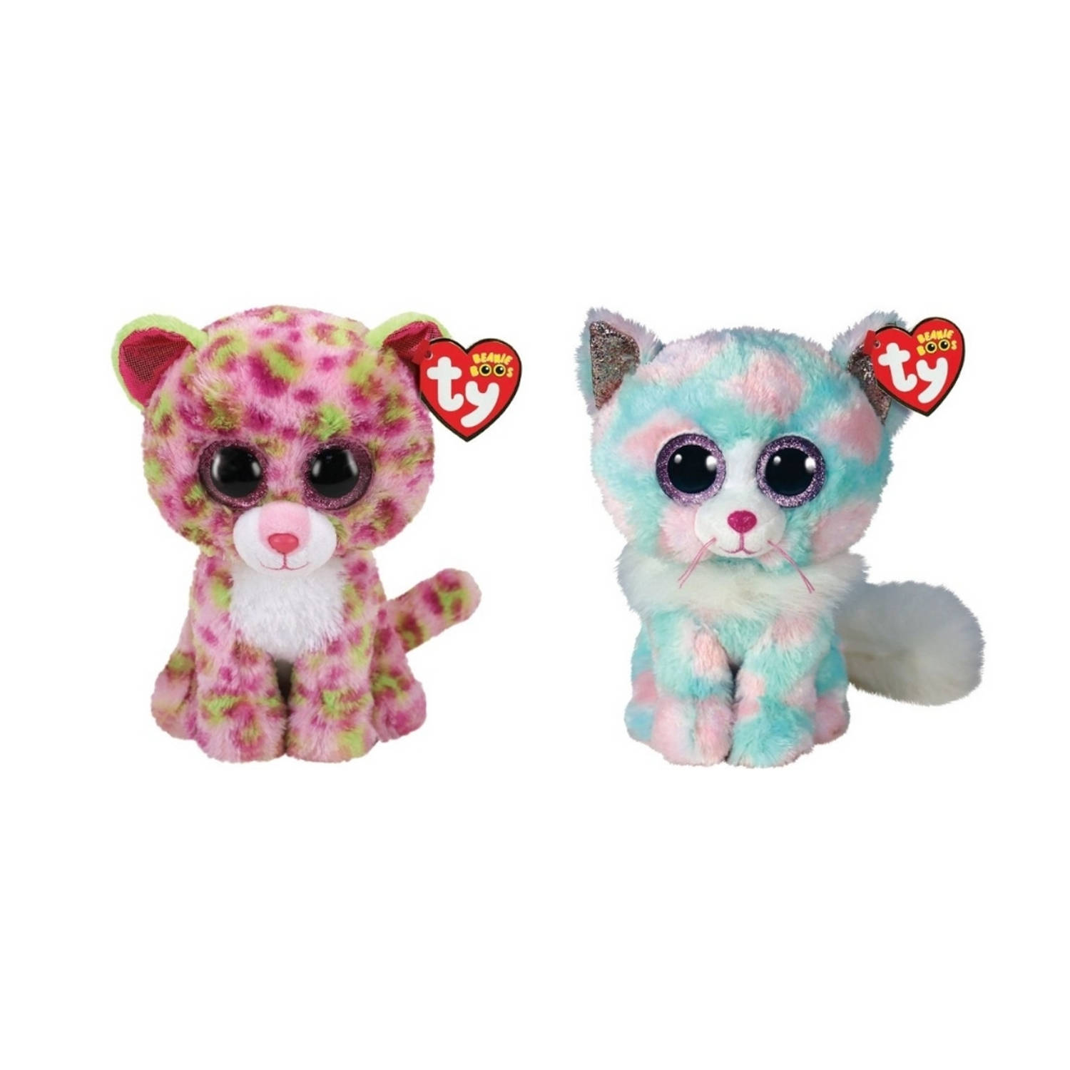 Ty - Knuffel - Beanie Boo's - Lainey Leopard & Opal Cat