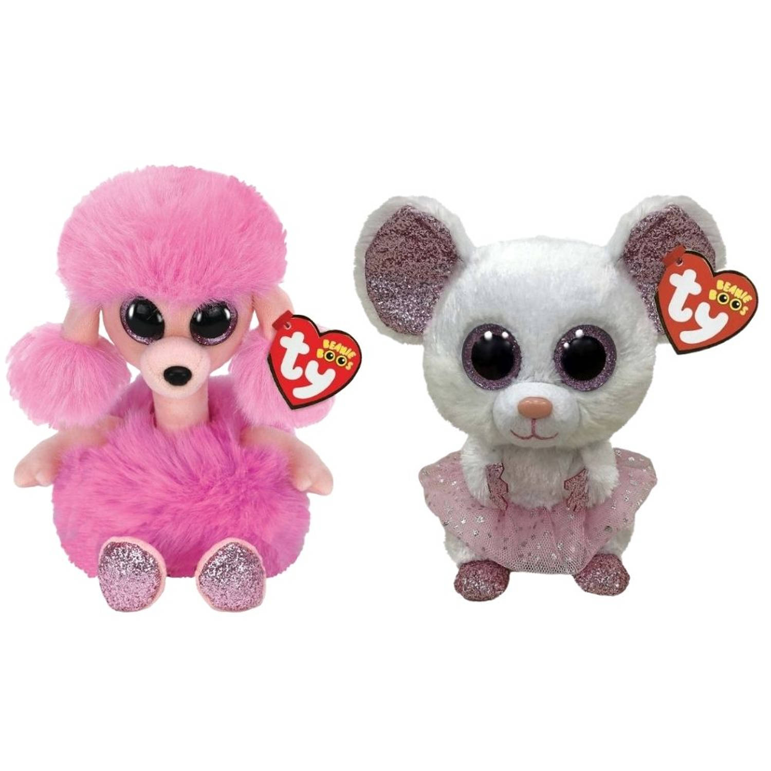 Ty - Knuffel - Beanie Boo's - Camilla Poodle & Nina Mousse