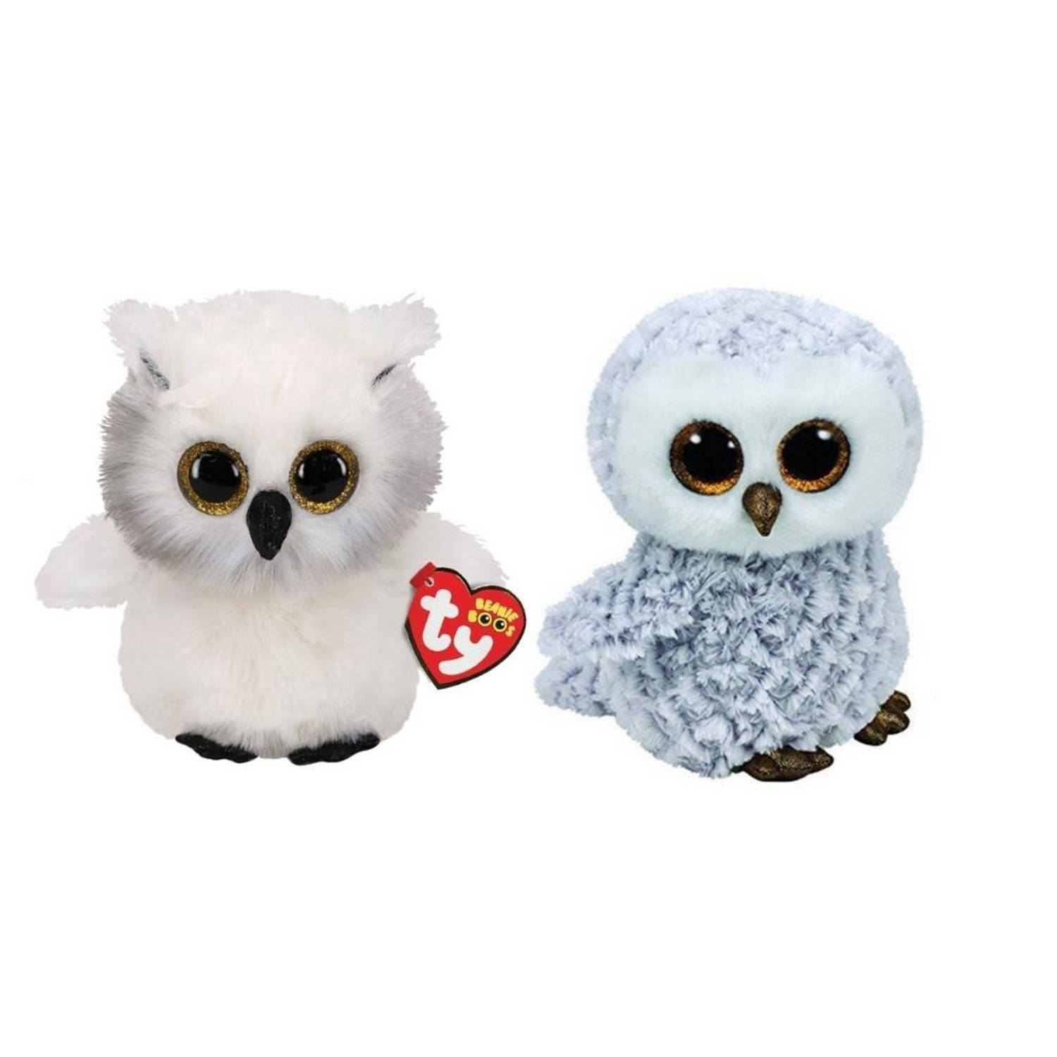 Ty - Knuffel - Beanie Boo's - Ausitin Owl & Owlette Owl