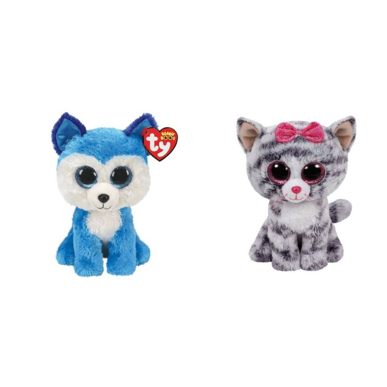 Ty - Knuffel - Beanie Boo's - Prince Husky & Kiki Cat