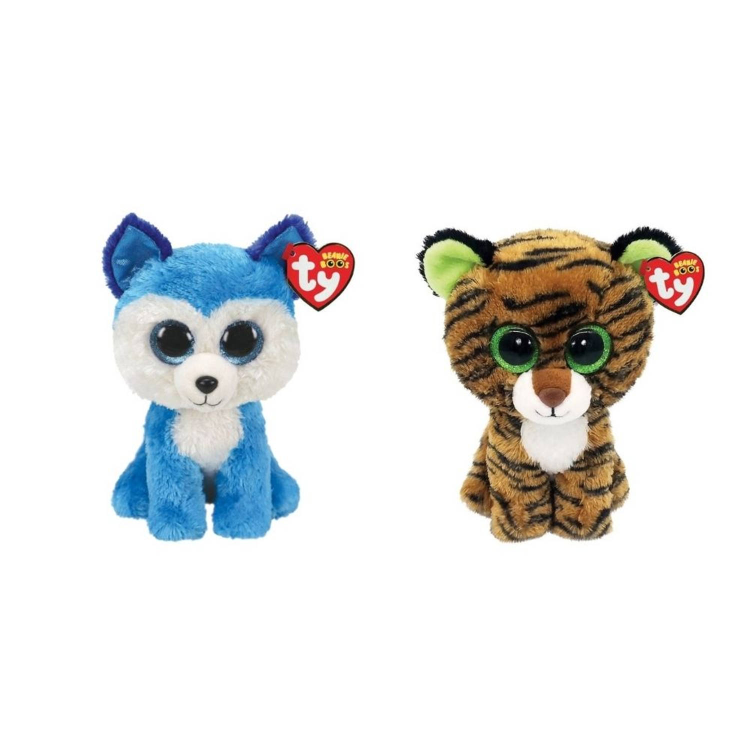 Ty - Knuffel - Beanie Boo's - Prince Husky & Tiggy Tiger