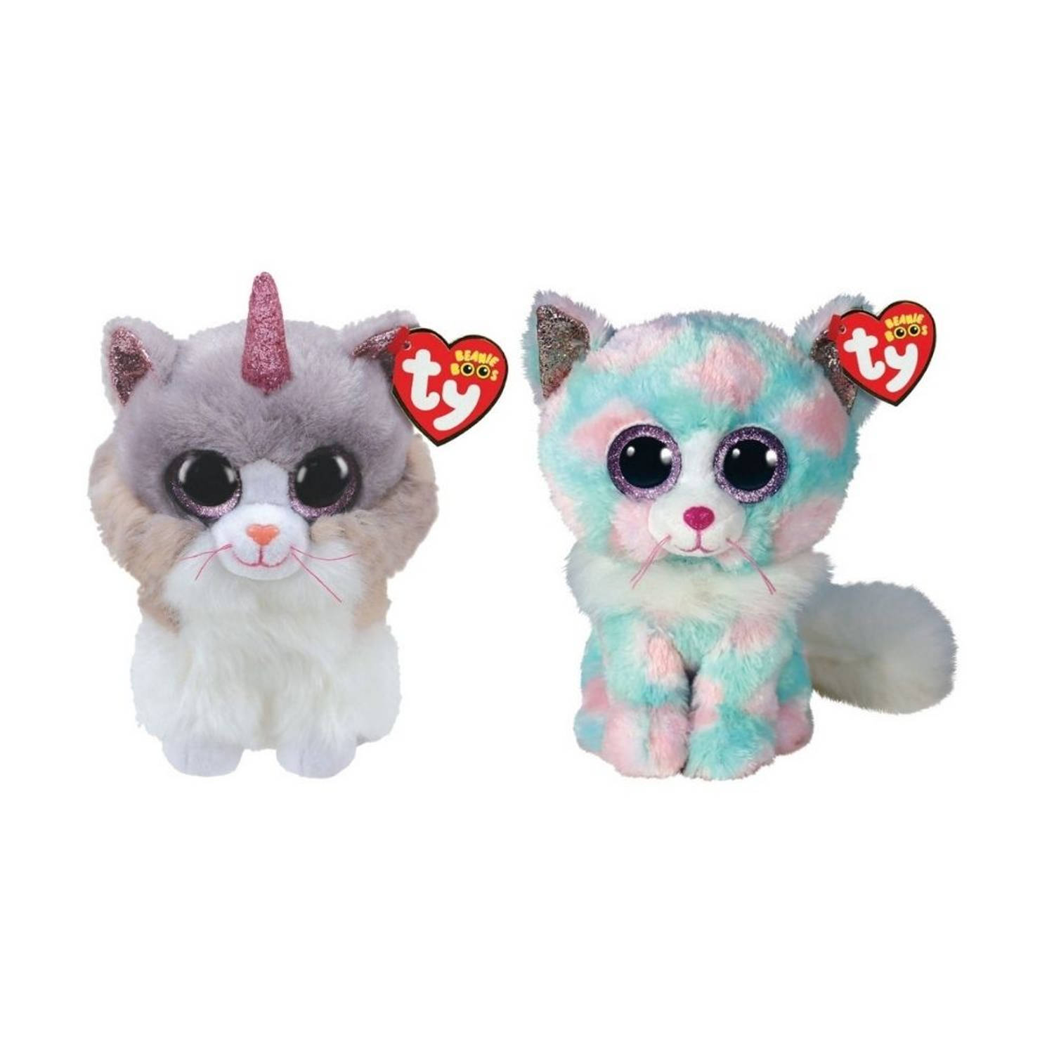 Ty - Knuffel - Beanie Boo&apos;s - Asher Cat & Opal Cat