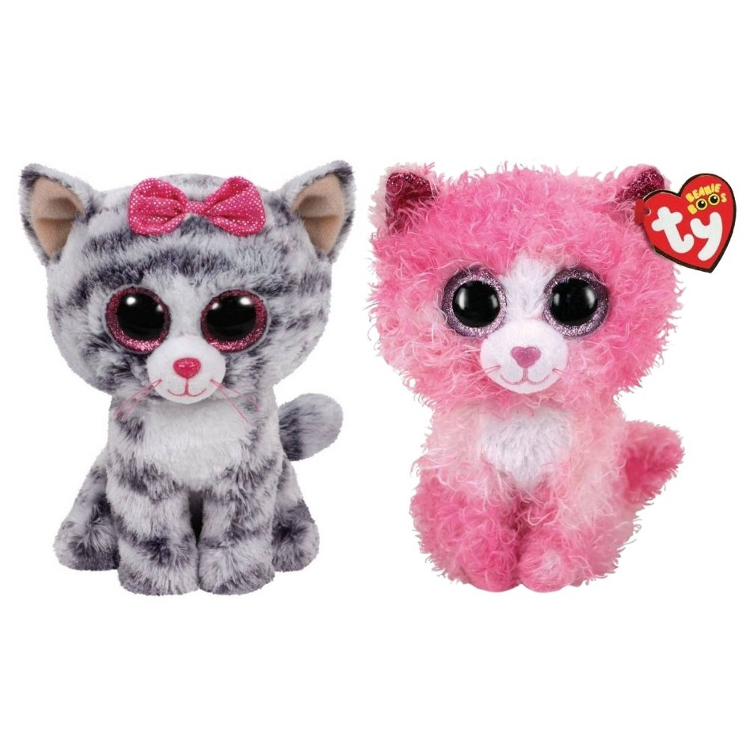 Ty - Knuffel - Beanie Boo&apos;s - Kiki Cat & Reagan Cat