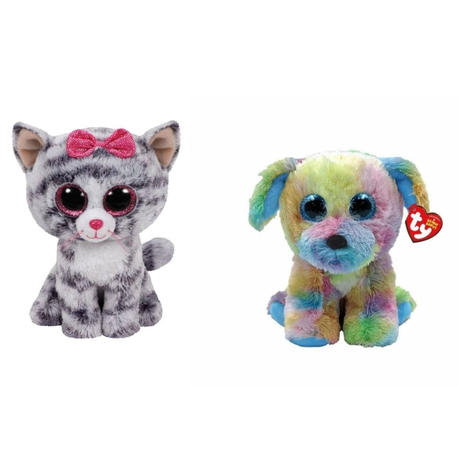 Ty - Knuffel - Beanie Boo&apos;s - Kiki Cat & Max Dog