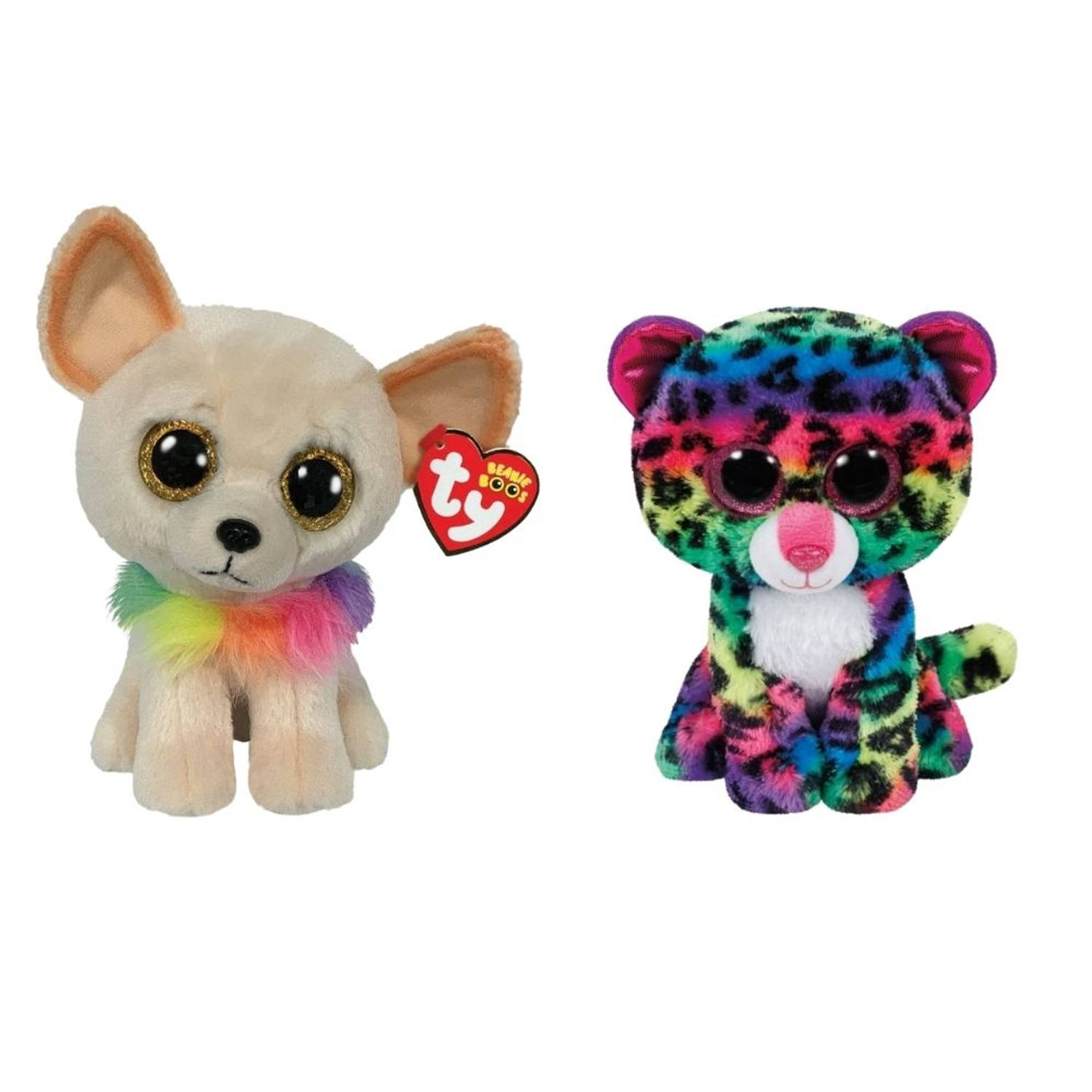 Ty - Knuffel - Beanie Boo&apos;s - Chewey Chihuahua & Dotty Leopard
