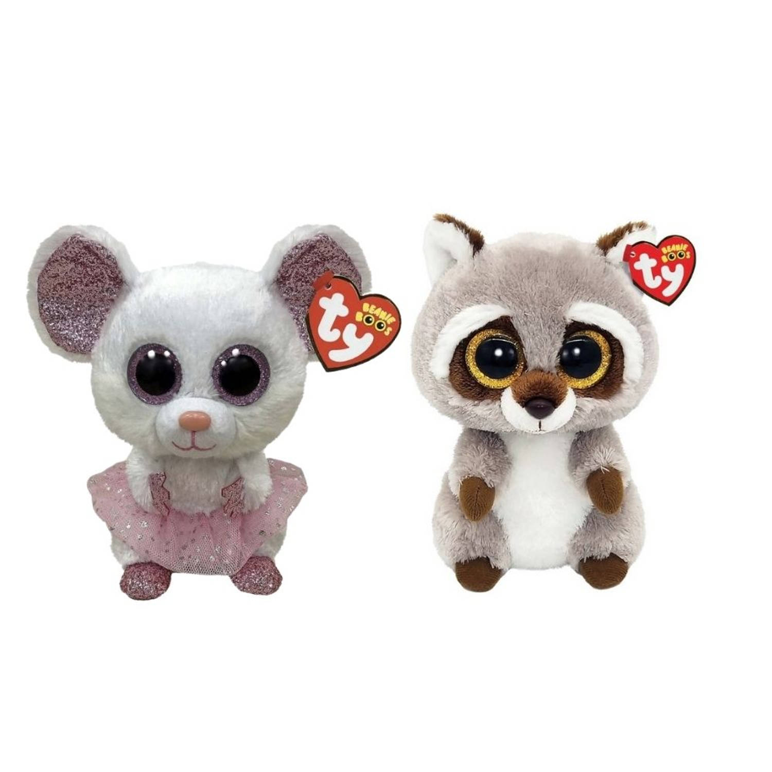 Ty - Knuffel - Beanie Boo's - Nina Mouse & Racoon