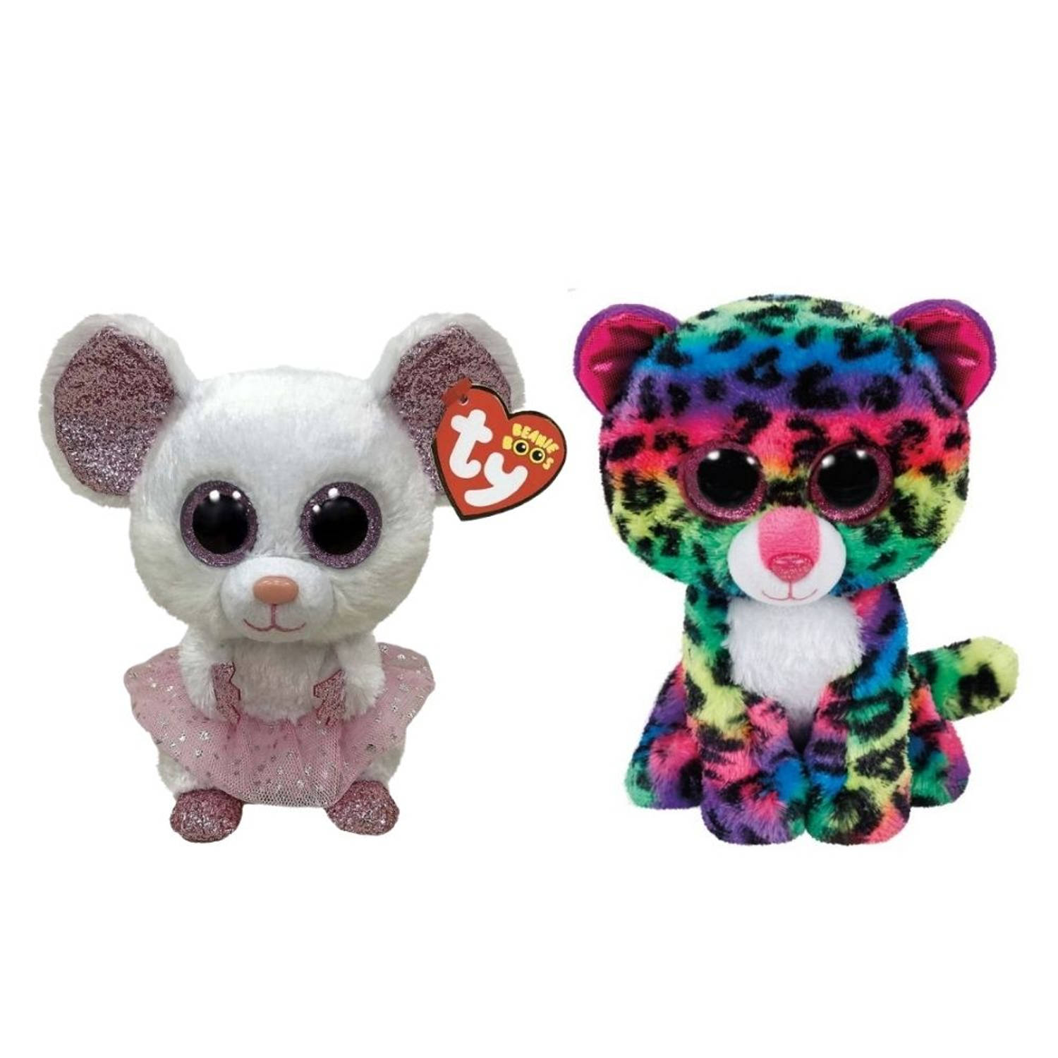 Ty - Knuffel - Beanie Boo's - Nina Mouse & Dotty Leopard