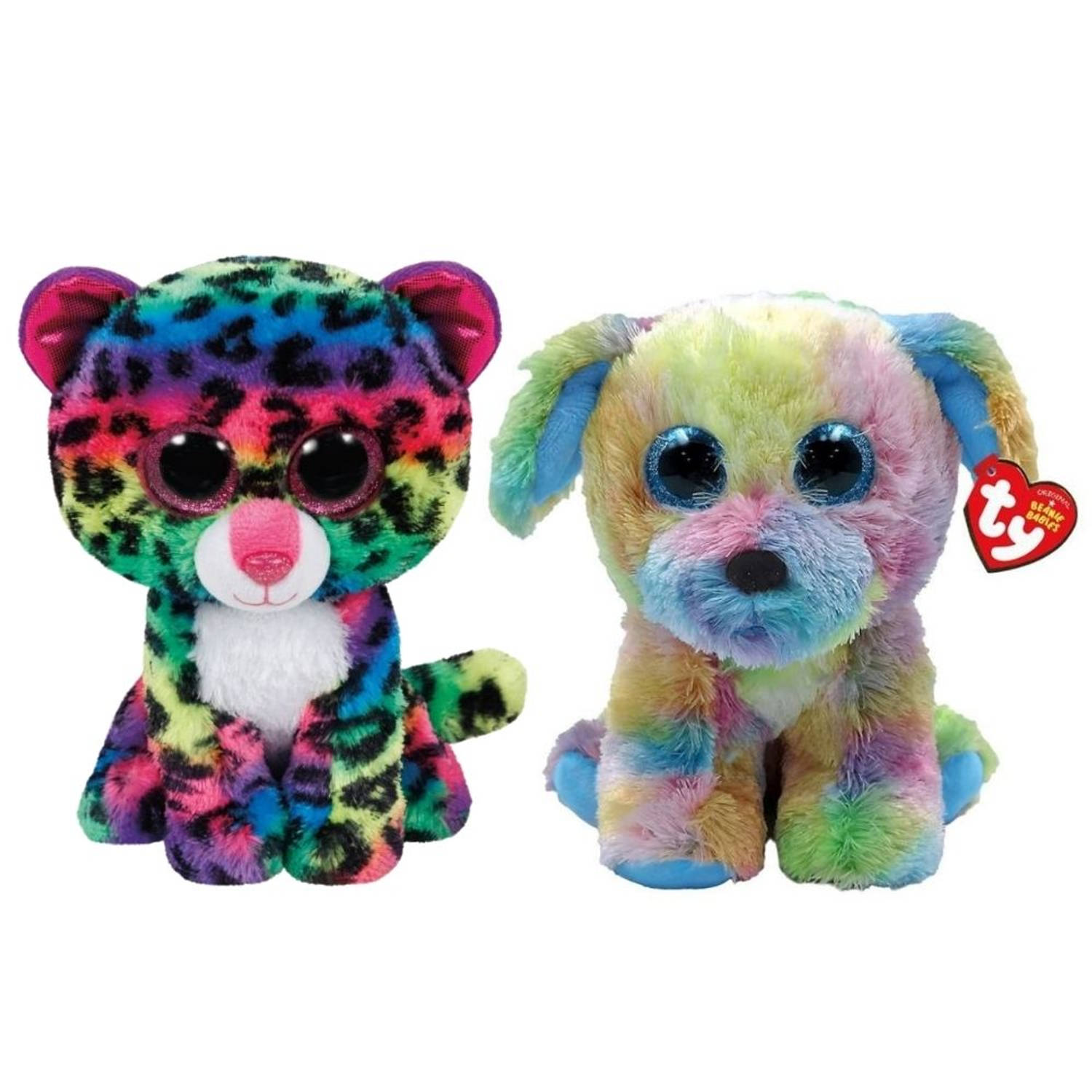 Ty - Knuffel - Beanie Boo&apos;s - Dotty Leopard & Max Dog