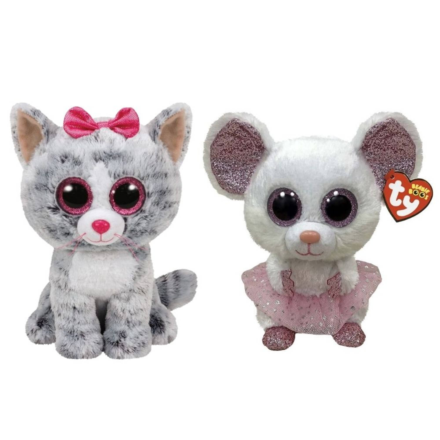 Ty - Knuffel - Beanie Buddy - Kiki Cat & Nina Mouse