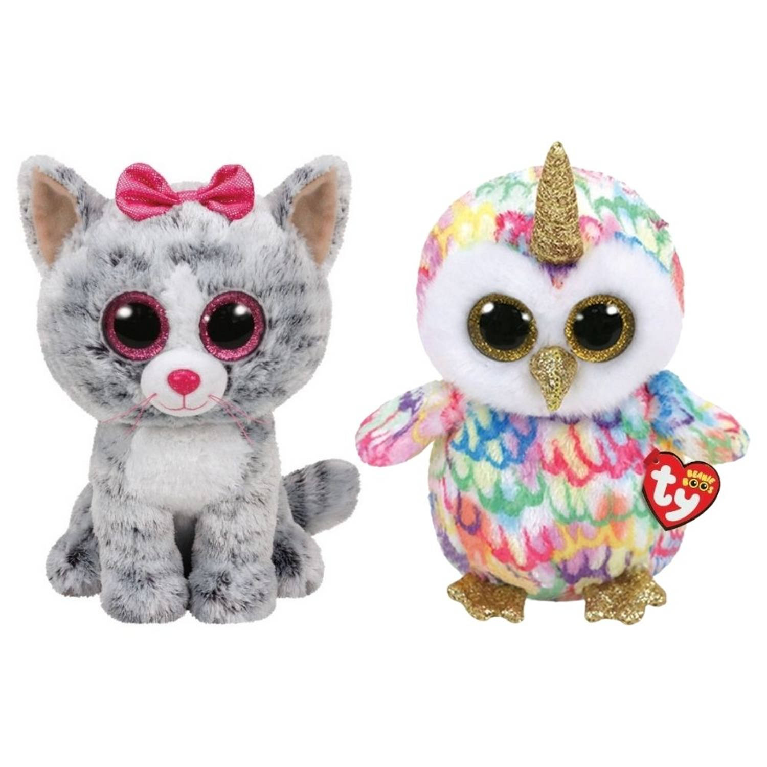Ty - Knuffel - Beanie Buddy - Kiki Cat & Enchanted Owl
