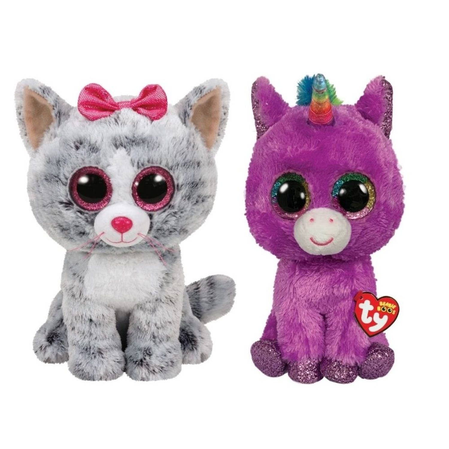 Ty - Knuffel - Beanie Buddy - Kiki Cat & Rosette Unicorn