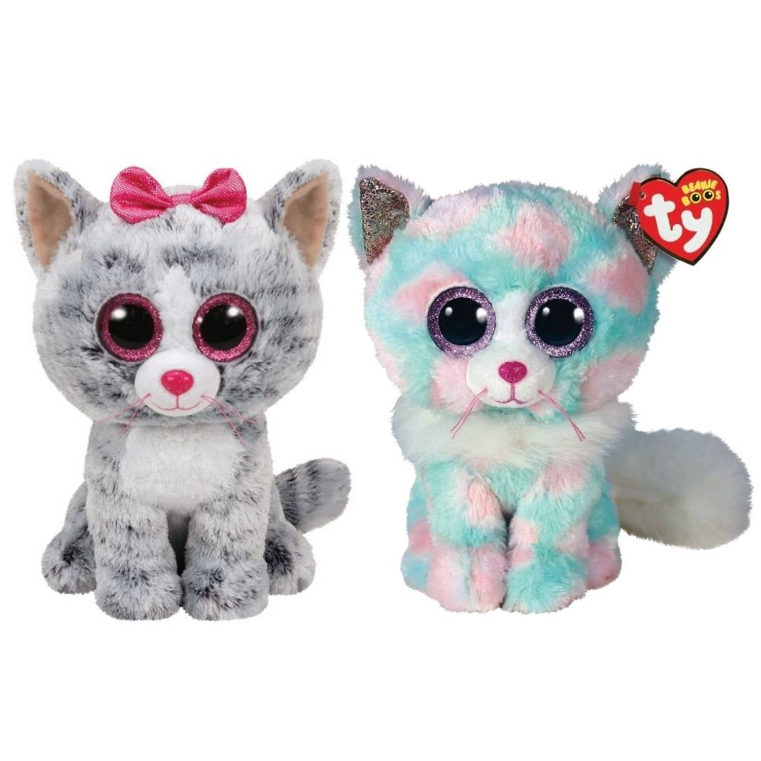 Ty - Knuffel - Beanie Buddy - Kiki Cat & Opal Cat
