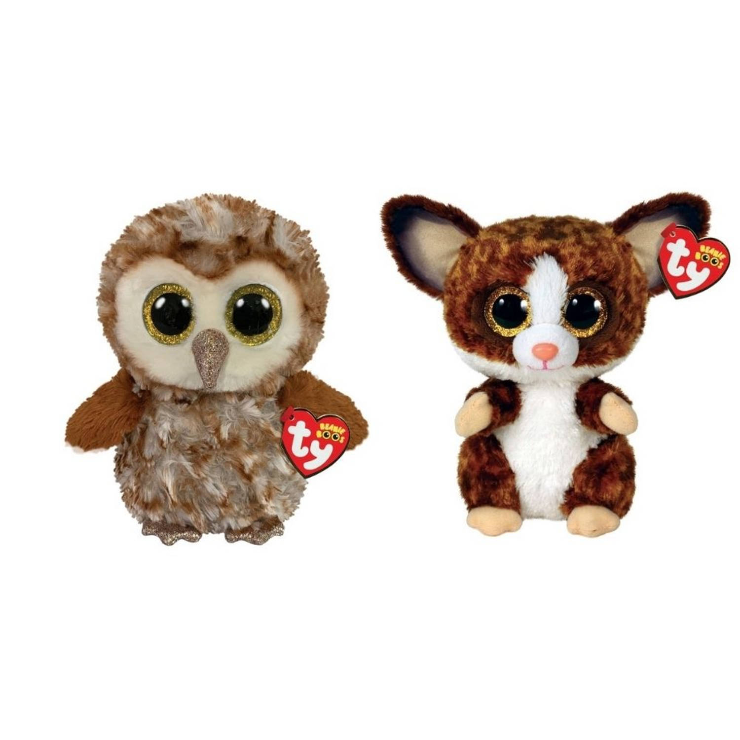 Ty - Knuffel - Beanie Buddy - Percy Owl & Bush Baby Galago