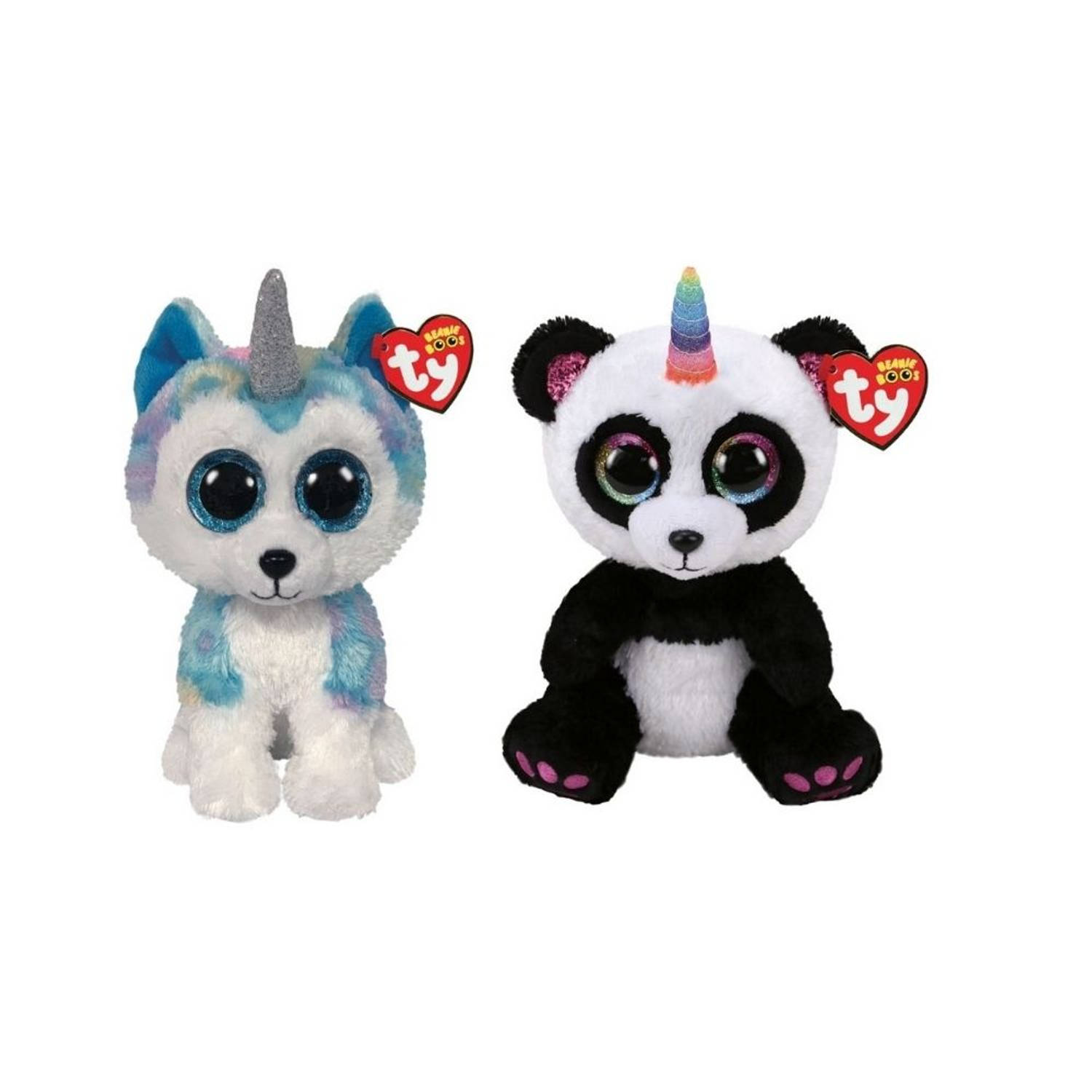 Ty - Knuffel - Beanie Buddy - Helena Husky & Paris Panda