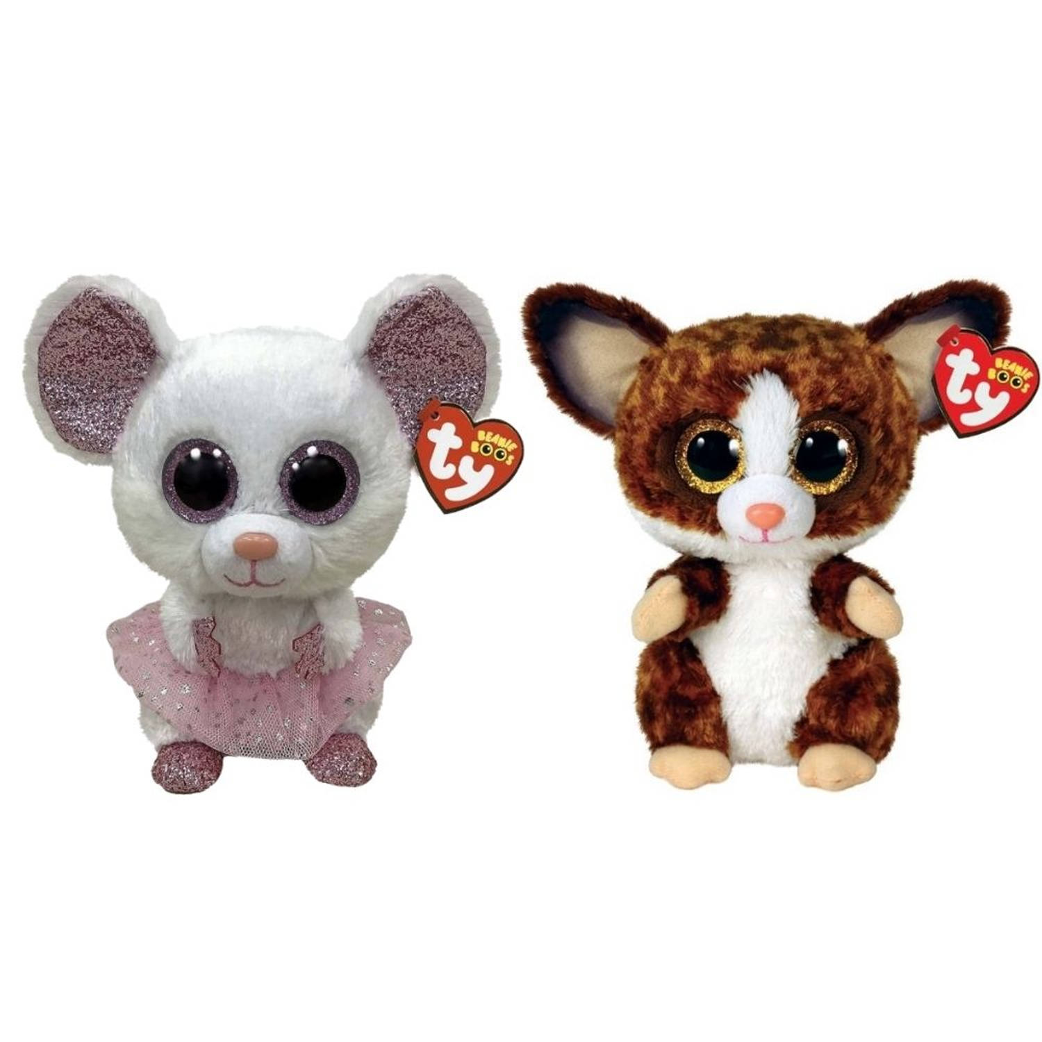 Ty - Knuffel - Beanie Buddy - Nina Mouse & Bush Baby Galago