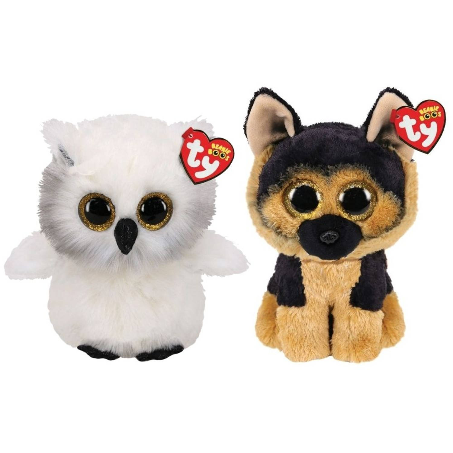 Ty - Knuffel - Beanie Buddy - Austin Owl & Spirit German Shepherd