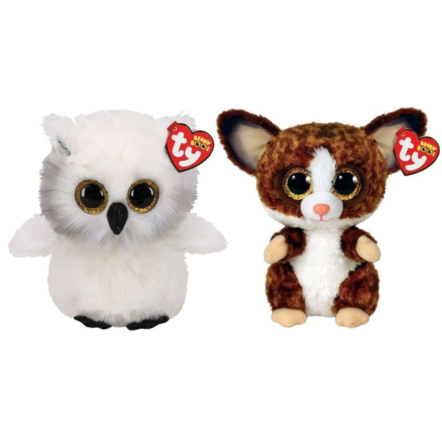 Ty - Knuffel - Beanie Buddy - Austin Owl & Bush Baby Galago