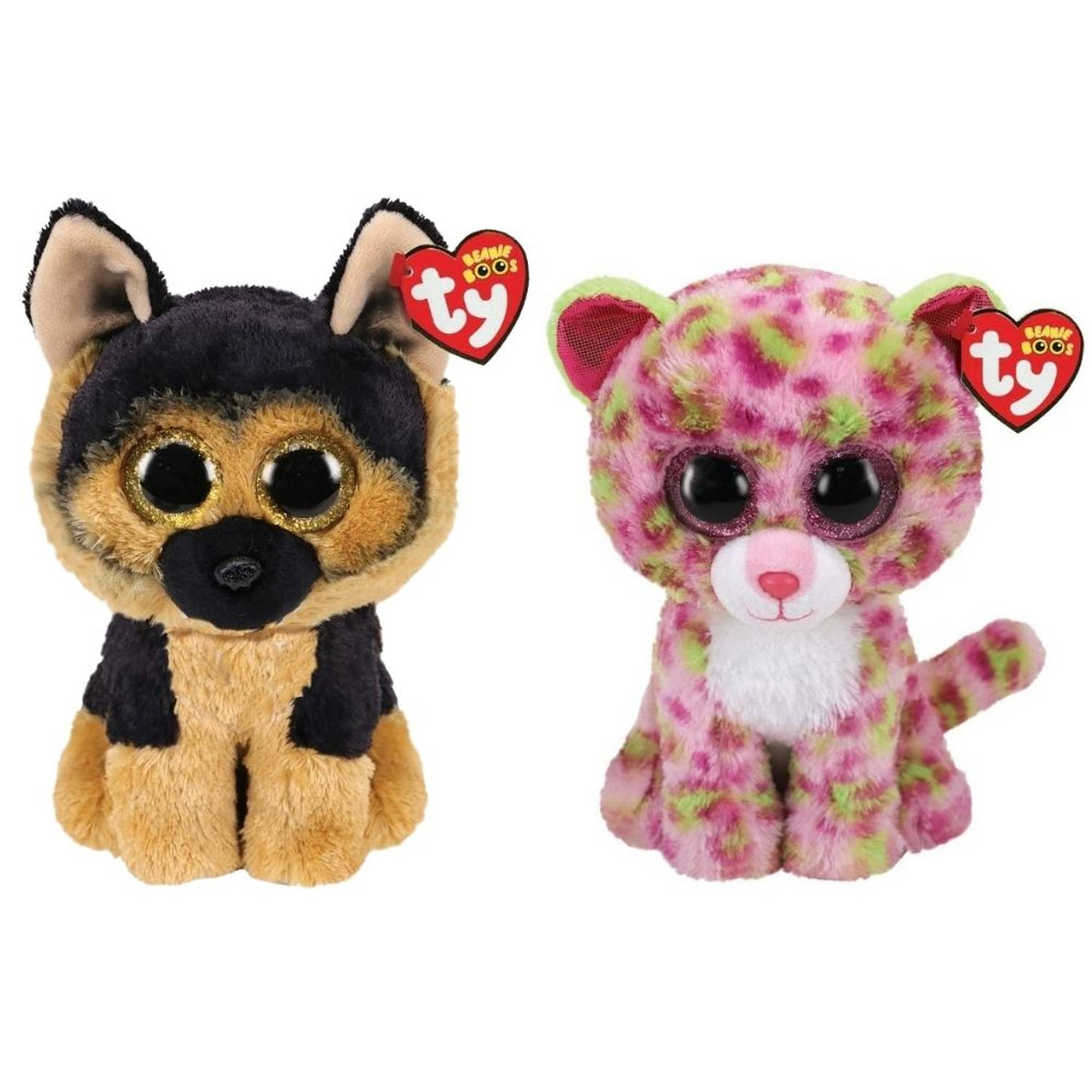 Ty - Knuffel - Beanie Buddy - Spirit German Shepherd & Lainey Leopard