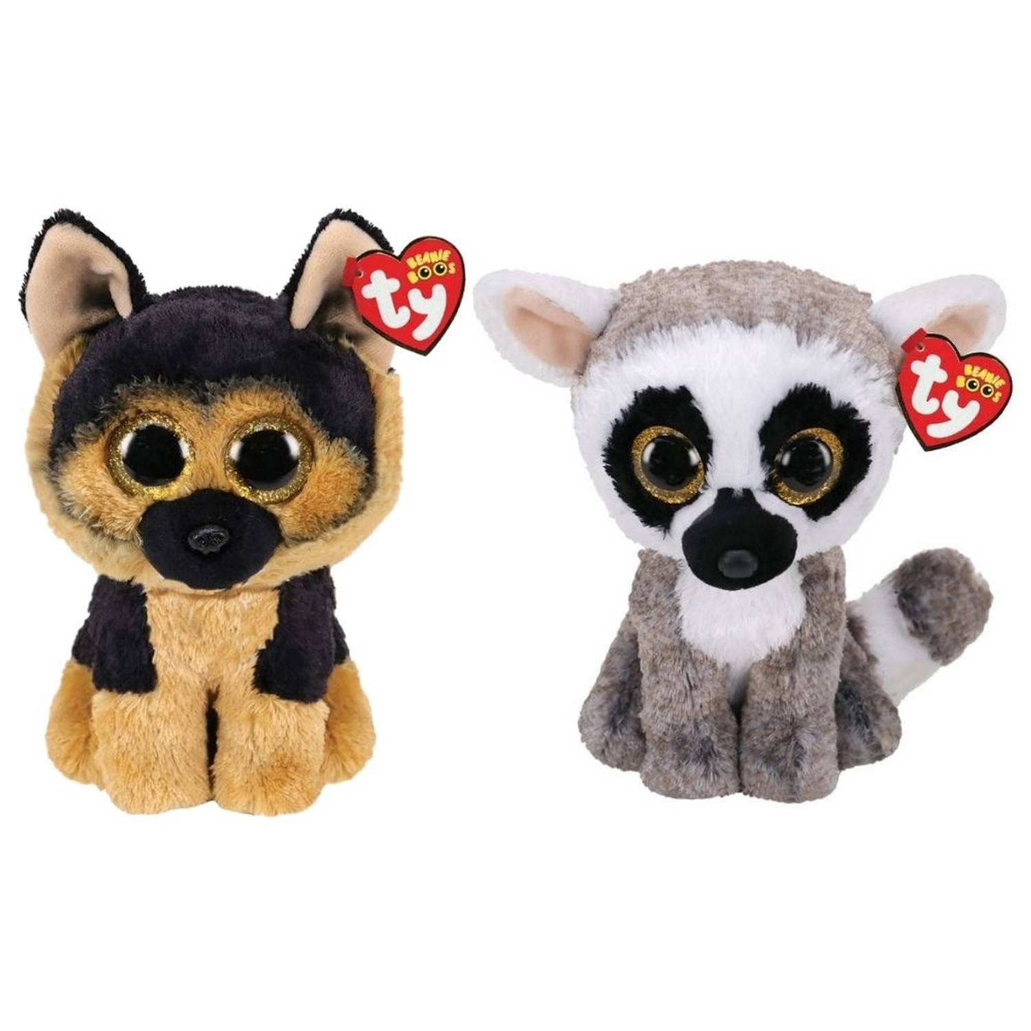 Ty - Knuffel - Beanie Buddy - Spirit German Shepherd & Linus Lemur