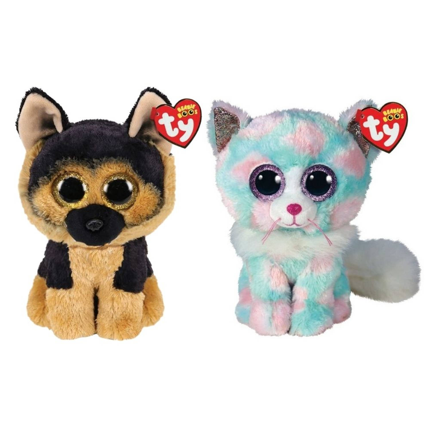 Ty - Knuffel - Beanie Buddy - Spirit German Shepherd & Opal Cat