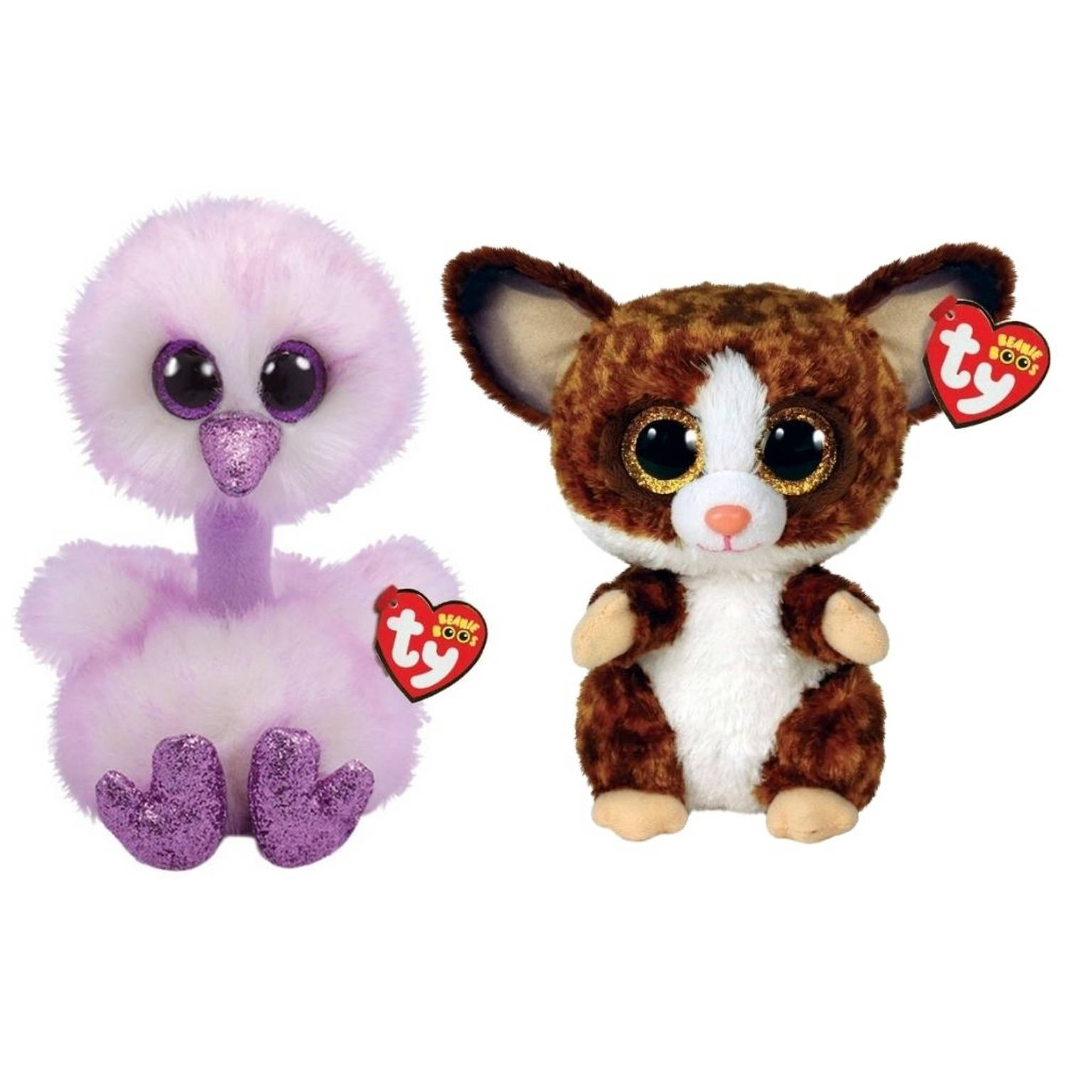 Ty - Knuffel - Beanie Buddy - Kenya Ostrich & Bush Baby Galago