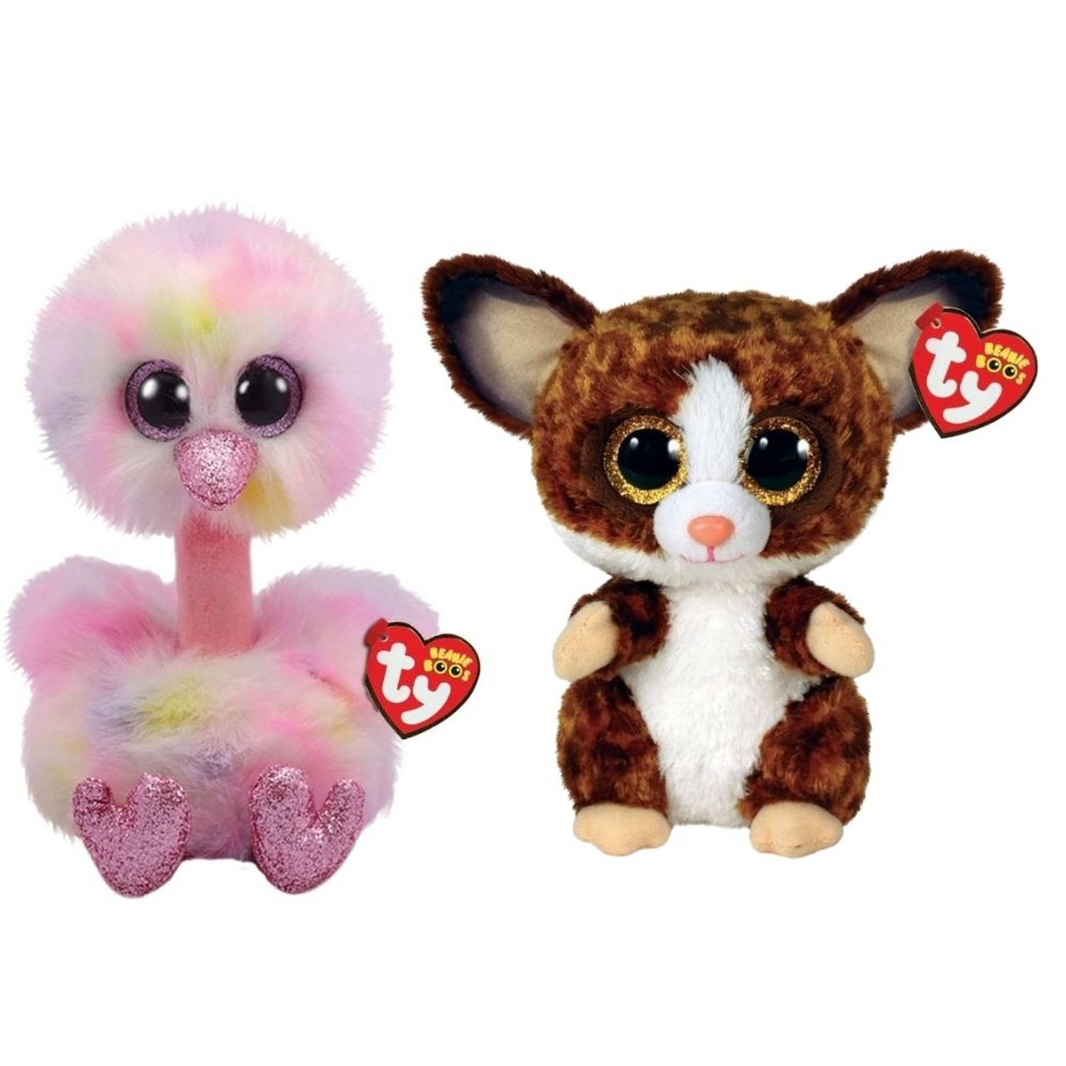 Ty - Knuffel - Beanie Buddy - Avery Ostrich & Bush Baby Galago