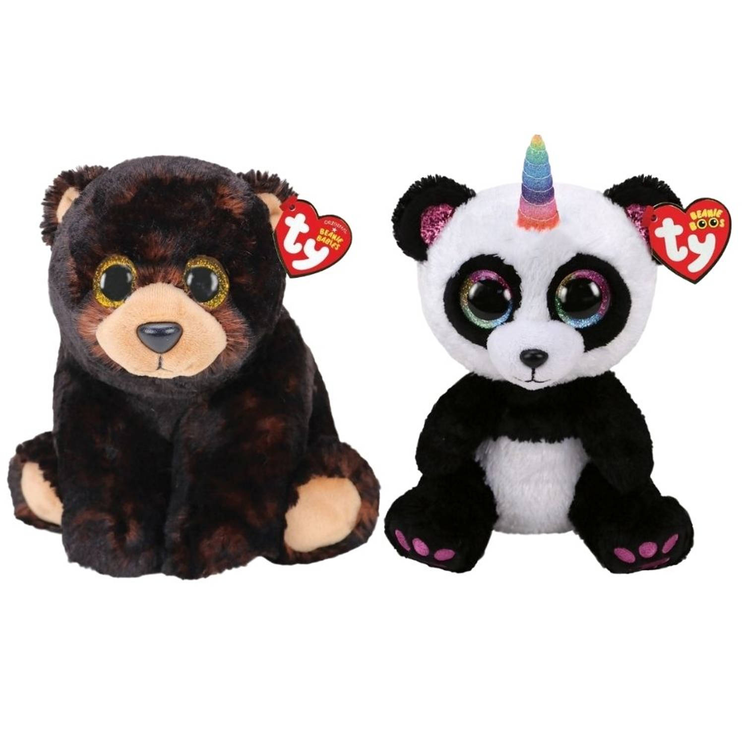 Ty - Knuffel - Beanie Buddy - Kodi Bear & Paris Panda