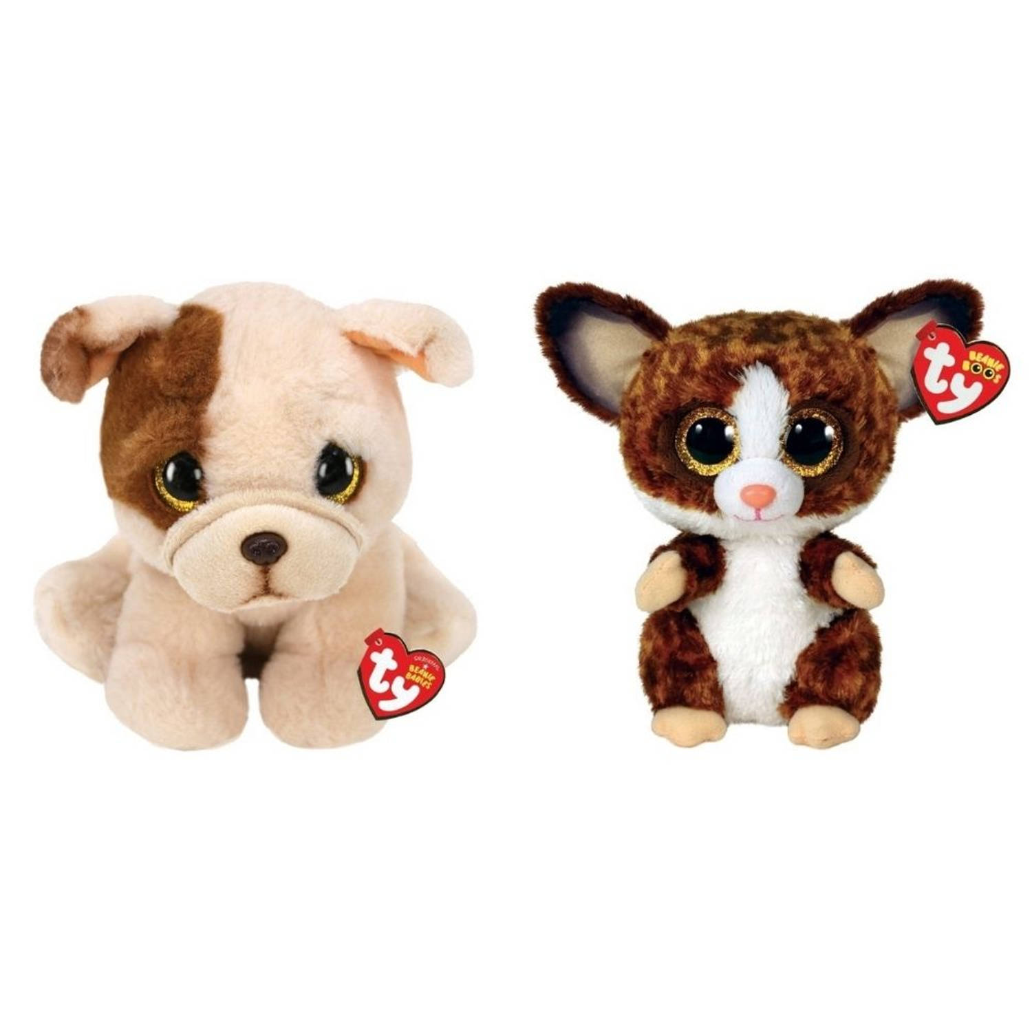 Ty - Knuffel - Beanie Buddy - Houghie Dog & Bush Baby Galago