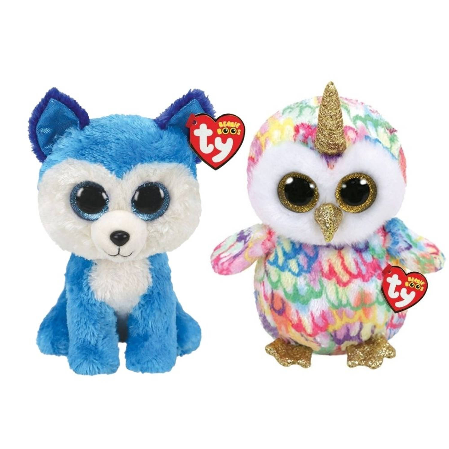 Ty - Knuffel - Beanie Buddy - Prince Husky & Enchanted Owl