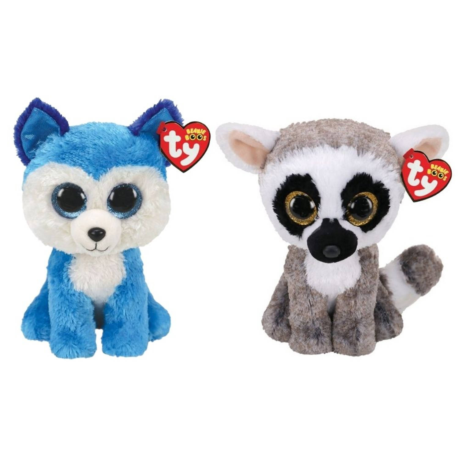 Ty - Knuffel - Beanie Buddy - Prince Husky & Linus Lemur
