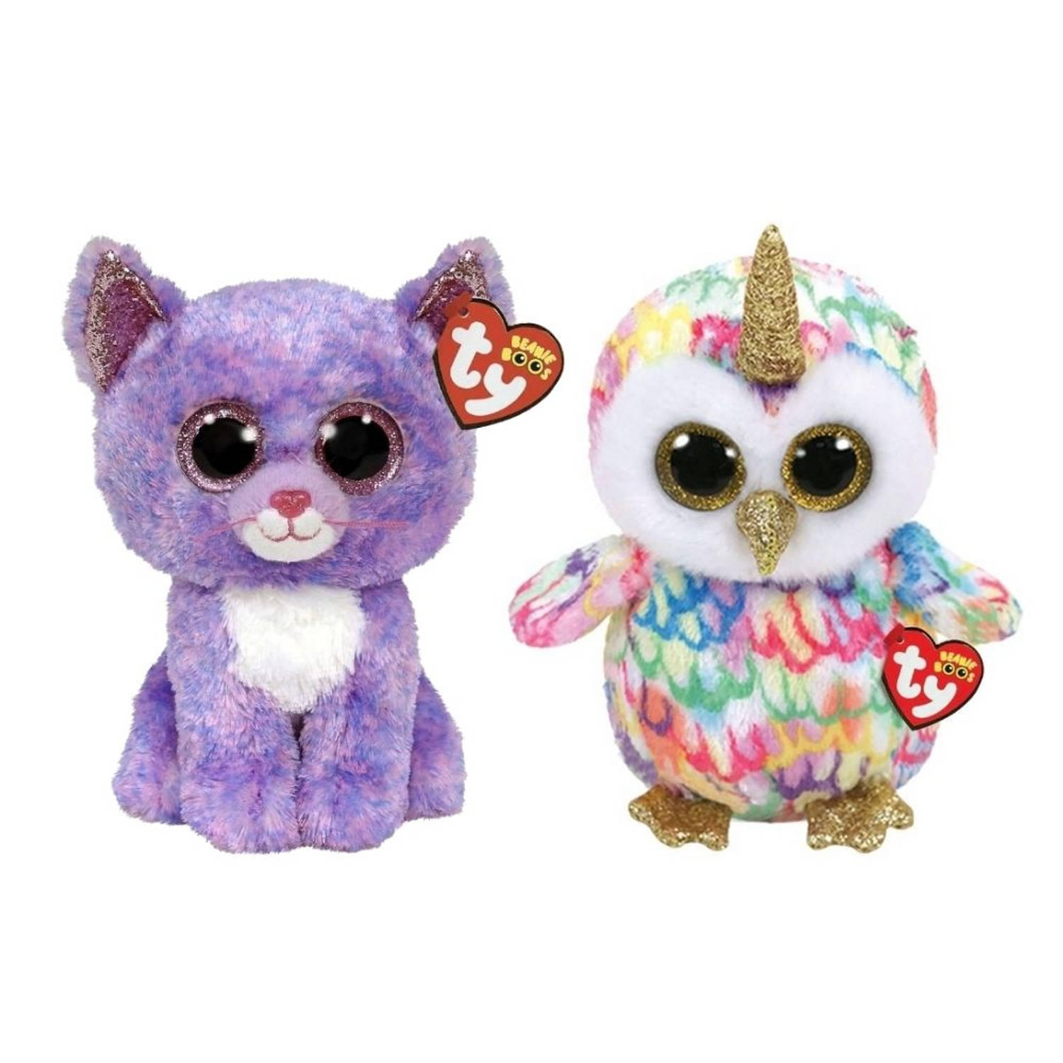 Ty - Knuffel - Beanie Buddy - Cassidy Cat & Enchanted Owl