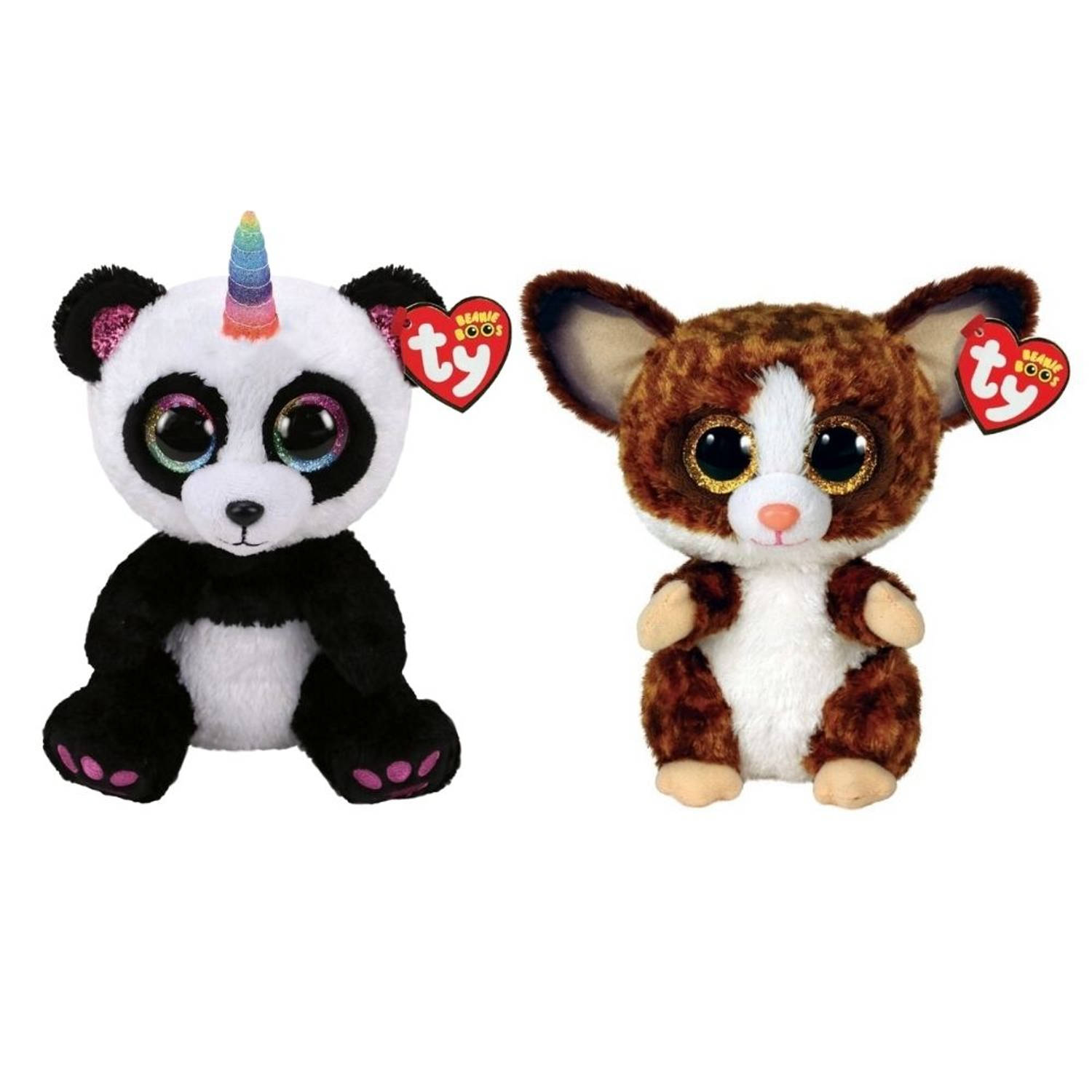 Ty - Knuffel - Beanie Buddy - Paris Panda & Baby Galago