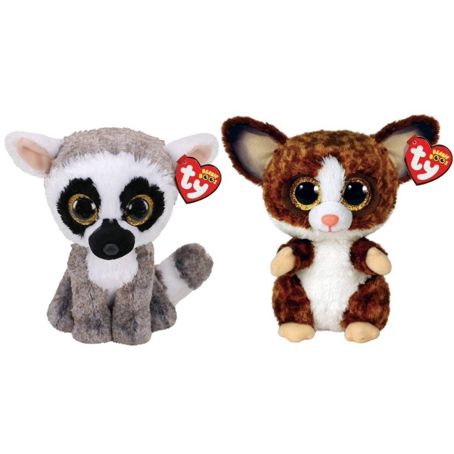 Ty - Knuffel - Beanie Buddy - Linus Lemur & Bush Baby Galago