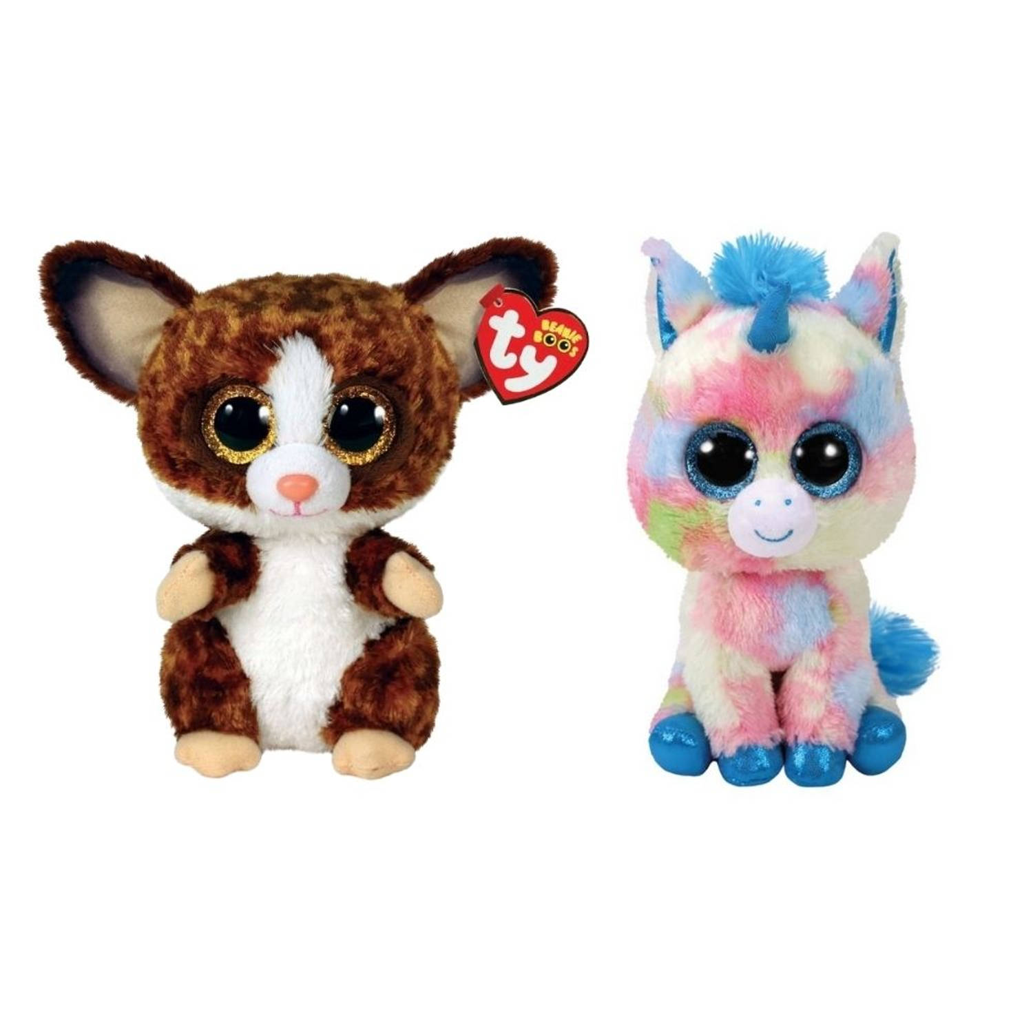 Ty - Knuffel - Beanie Buddy - Bush Baby Galago & Blitz Unicorn