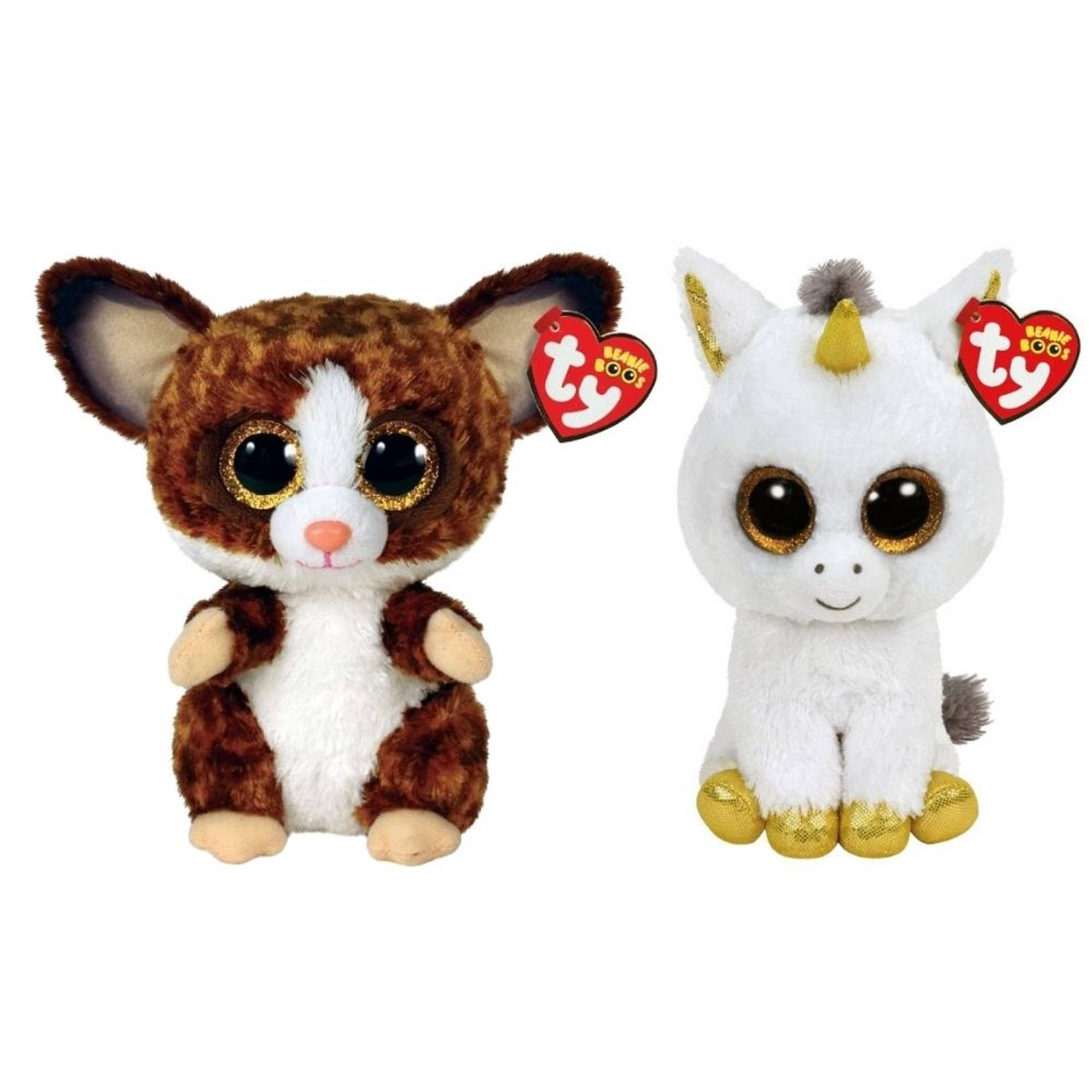 Ty - Knuffel - Beanie Buddy - Bush Baby Galago & Pegasus Unicorn