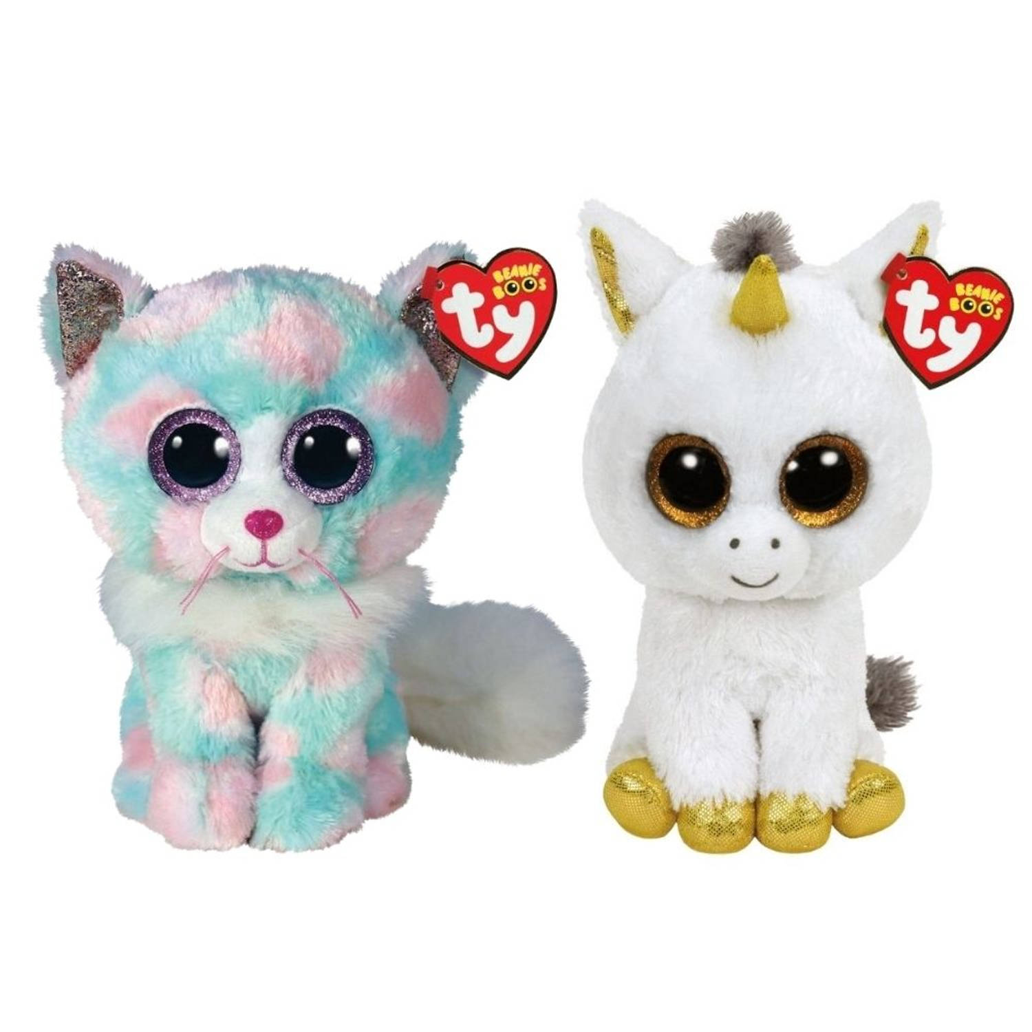 Ty - Knuffel - Beanie Buddy - Opal Cat & Pegasus Unicorn