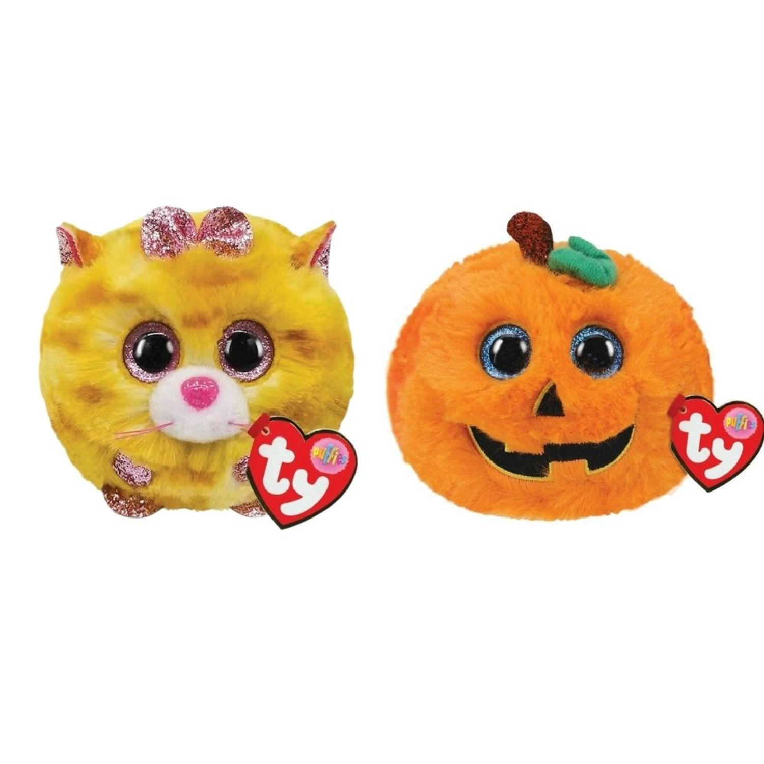 Ty Knuffel Teeny Puffies Tabitha Cat & Halloween Pumpkin