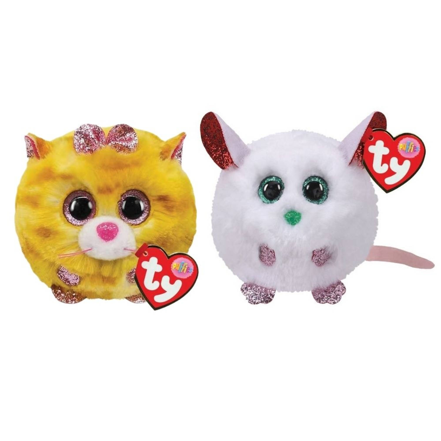 Ty Knuffel Teeny Puffies Tabitha Cat & Christmas Mouse