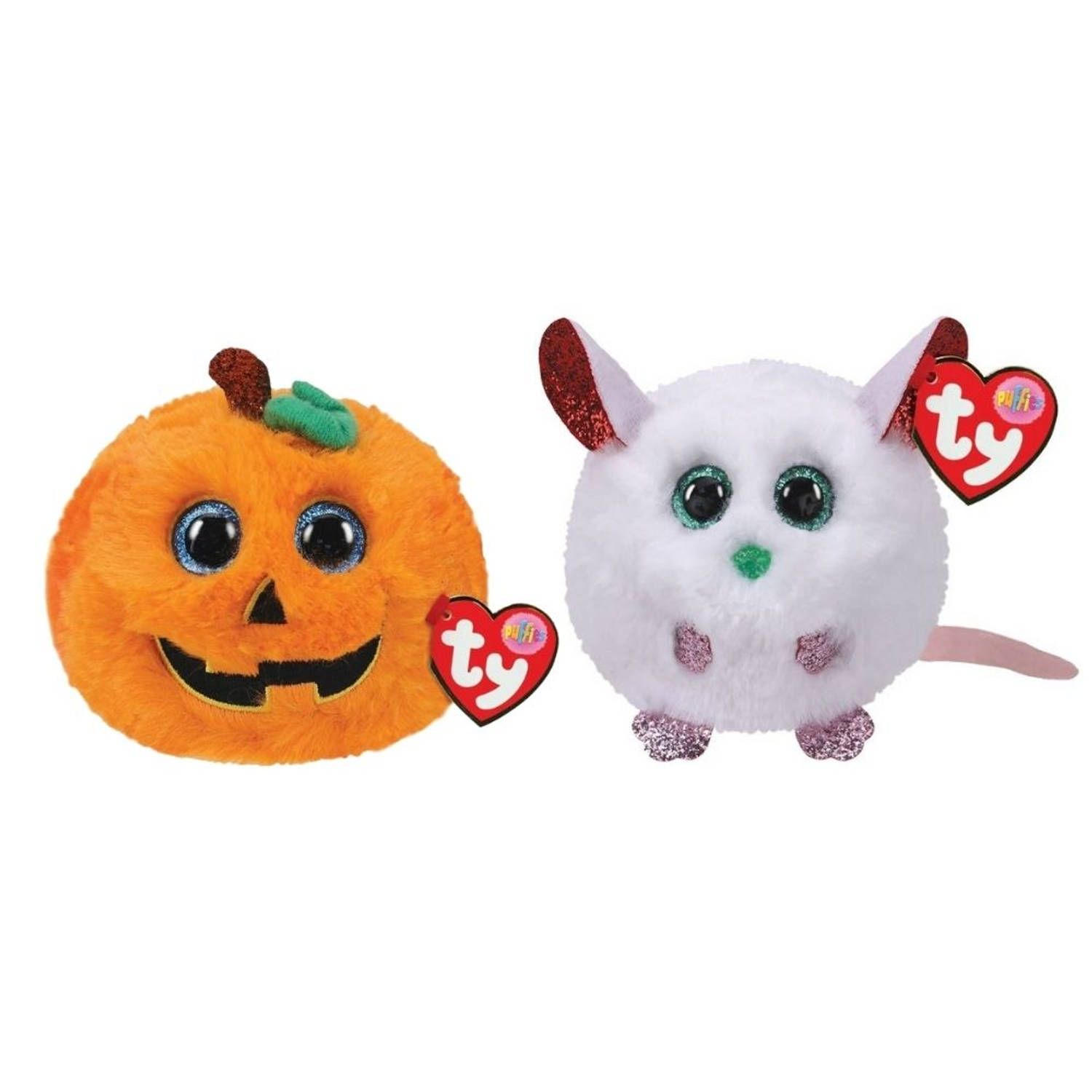 Ty Knuffel Teeny Puffies Halloween Pumpkin & Christmas Mouse
