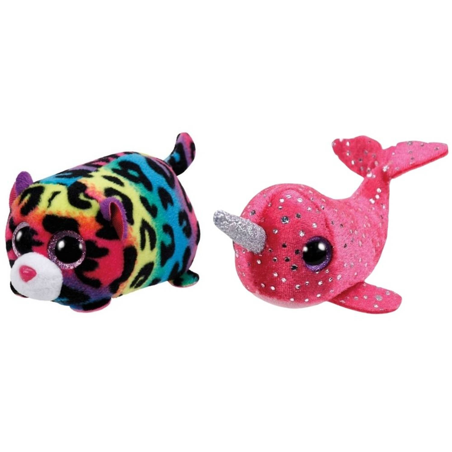 Ty - Knuffel - Teeny Ty&apos;s - Jelly Leopard & Nelly Narwhal