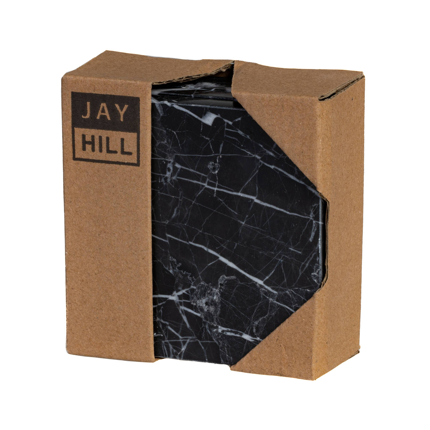 Pessimist overschot Van toepassing Jay Hill Onderzetters Marmer Zwart 10 x 10 cm - 4 Stuks | Blokker