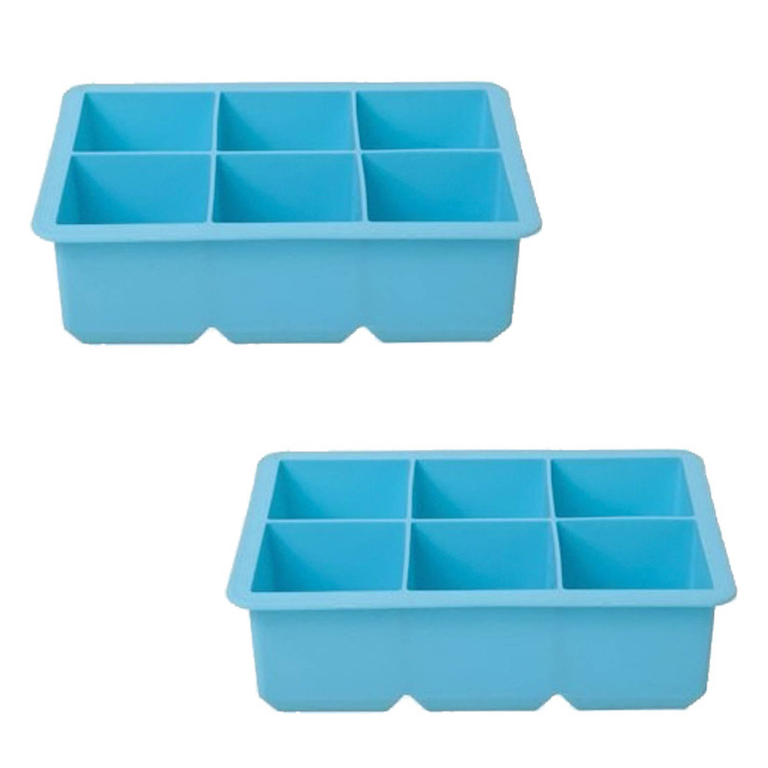2x Blauwe ijsblokjes vormen 6 kubussen IJsblokjesvormen