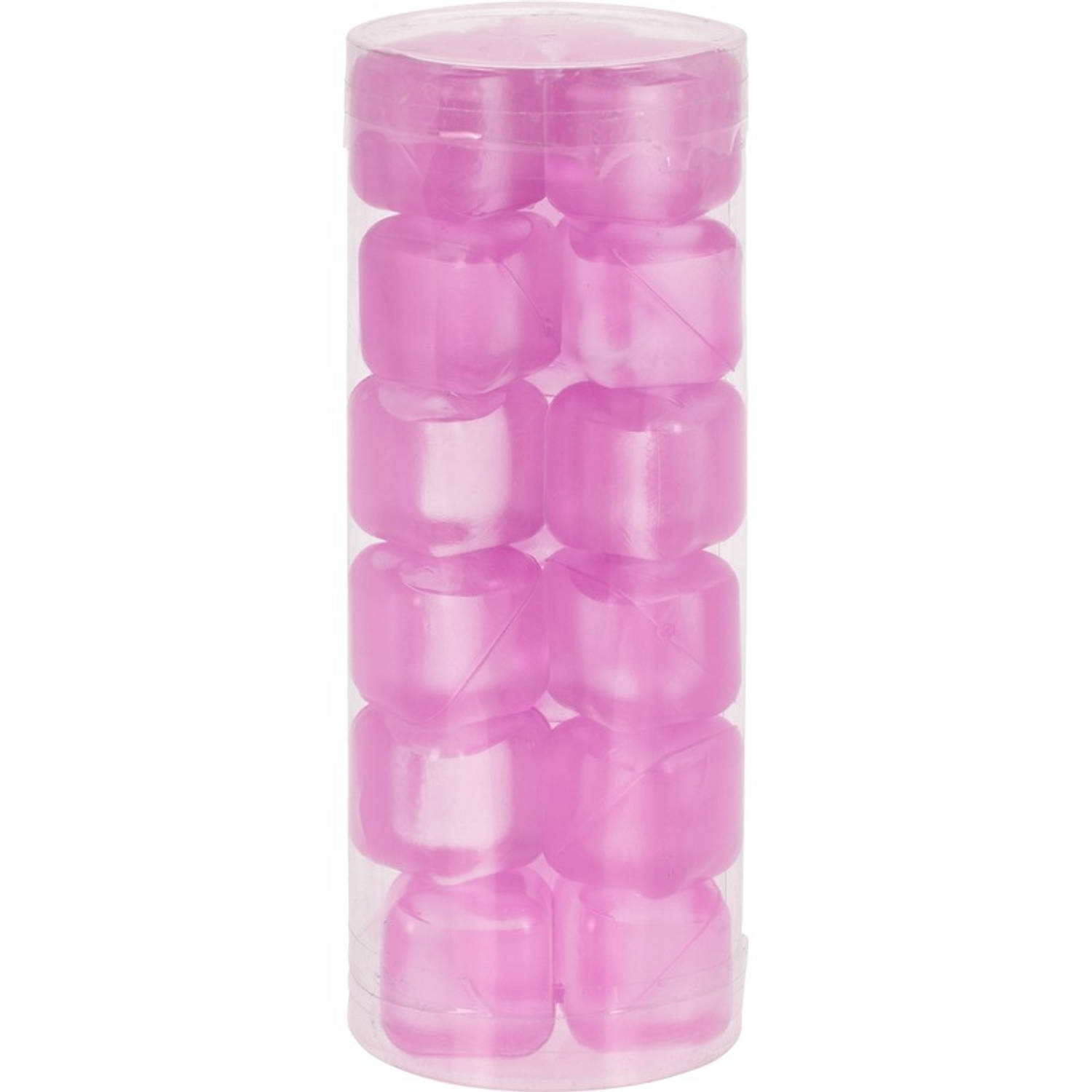18x Roze ijsblokjesijsklontjes van kunststofplastic IJsblokjesvormen