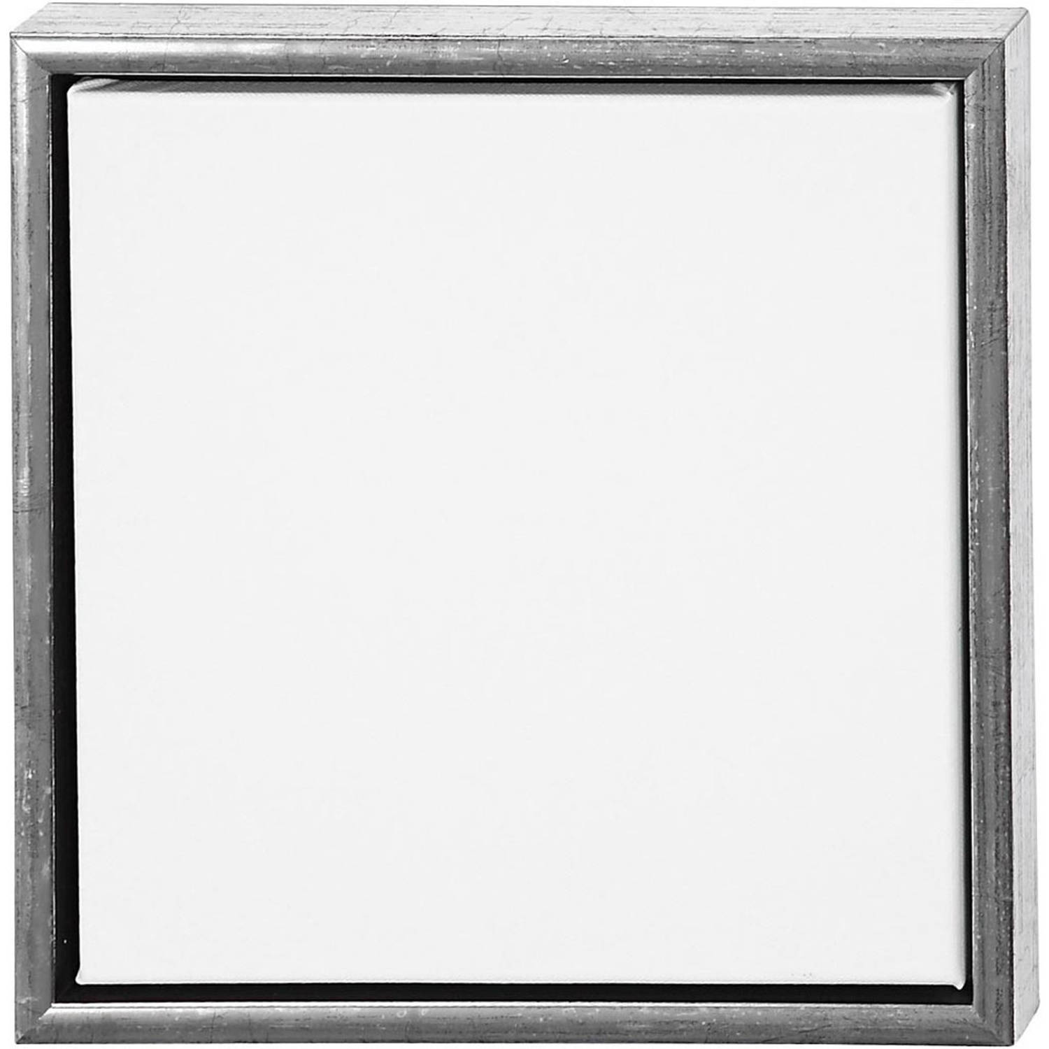 Canvas Schildersdoek Met Lijst Zilver 34 X 34 Cm Schildersdoeken