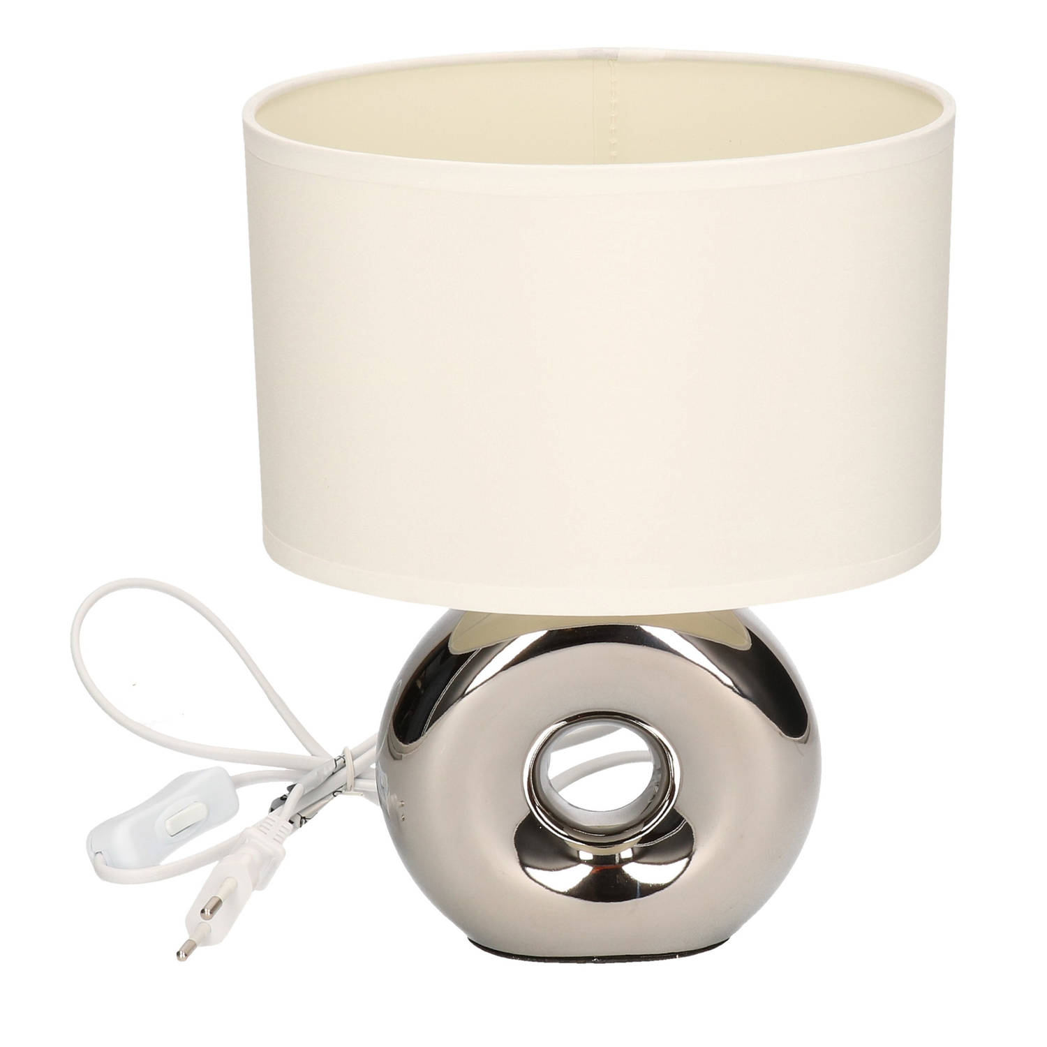 Tafellamp-schemerlamp Zilver Porselein 26 Cm Bureaulampen