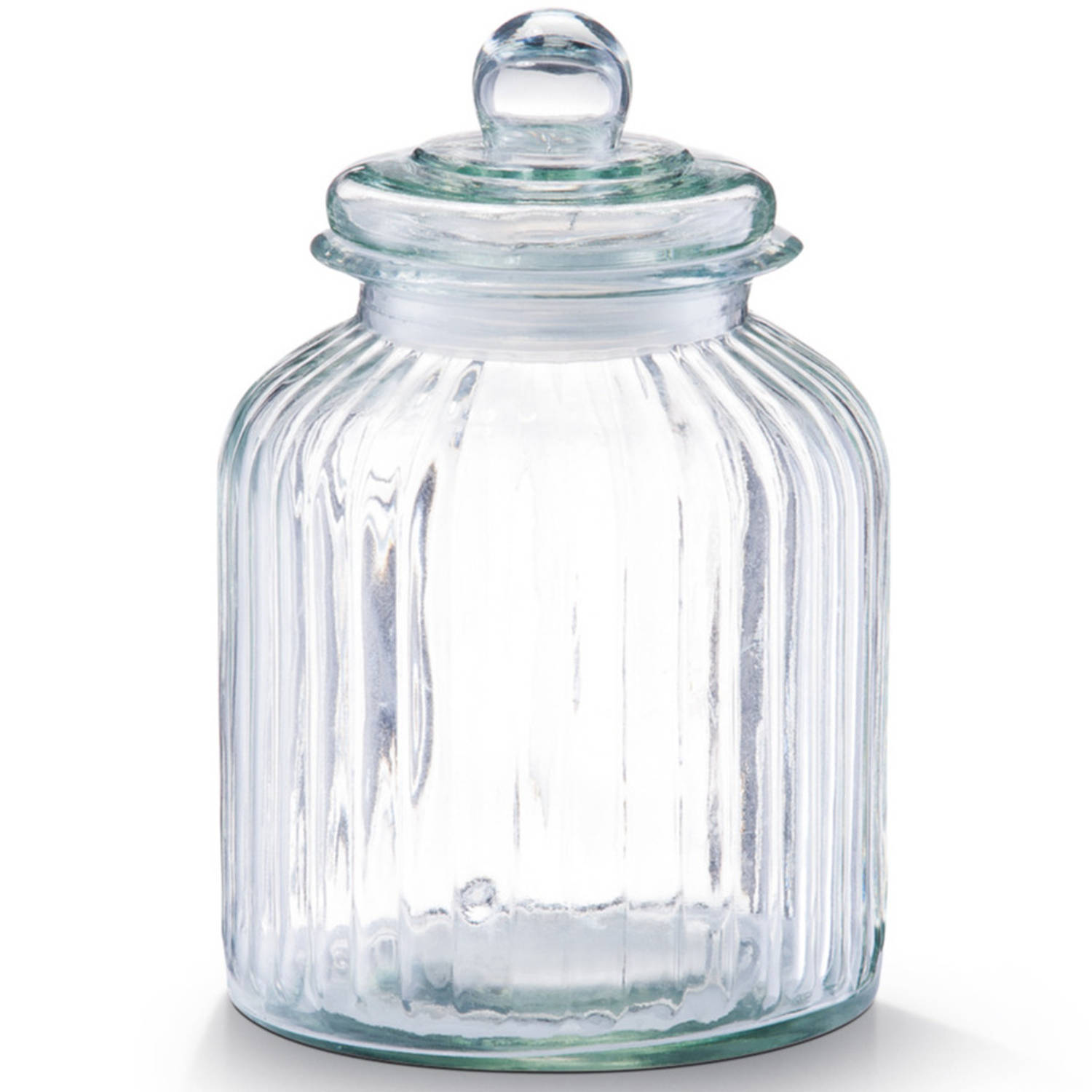 Glazen voorraadpot/koekjespot rond met deksel 3800 ml - 17,5 x 26 cm - Snoeppot - Bewaarpot