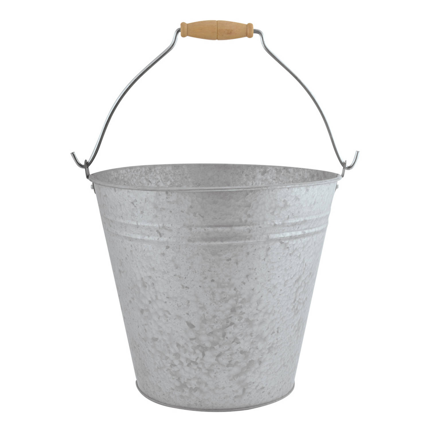 Zinken Emmer-bloempot-plantenpot Met Handvat 9,5 Liter Emmers