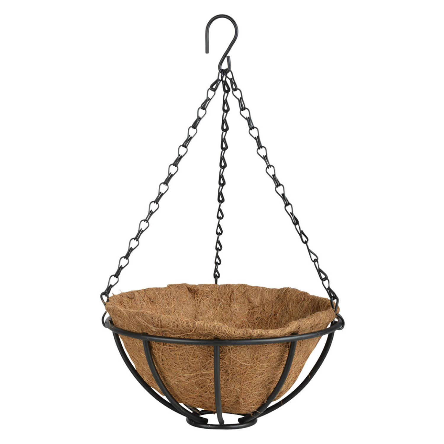 Metalen Hanging Basket / Plantenbak Zwart Met Ketting 25 Cm - Hangende Bloemen - Plantenbakken