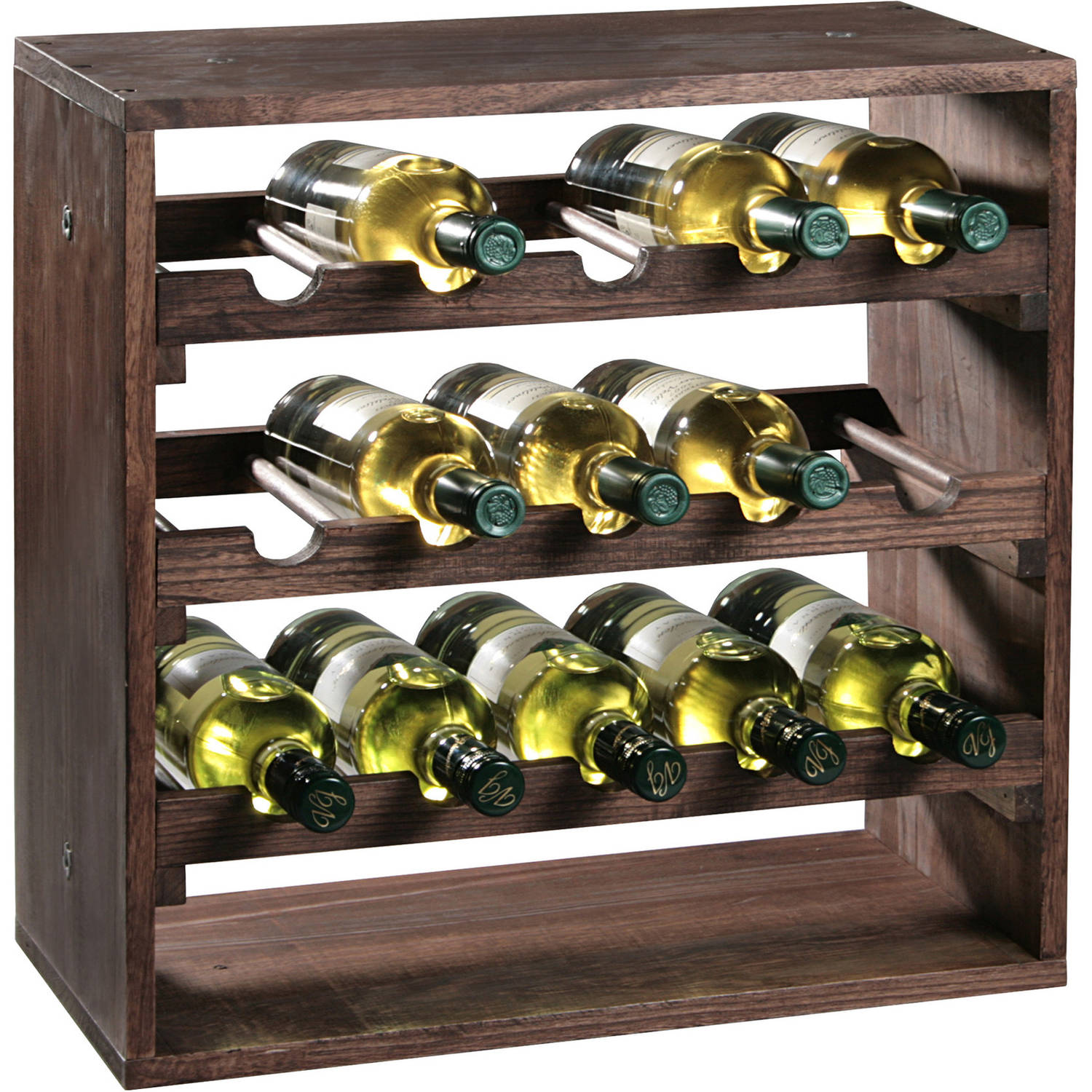 verkoper oplichter Wiens Houten wijnflessen rek/wijnrek vierkant voor 15 flessen 25 x 50 x 50 cm -  Wijnrekken | Blokker