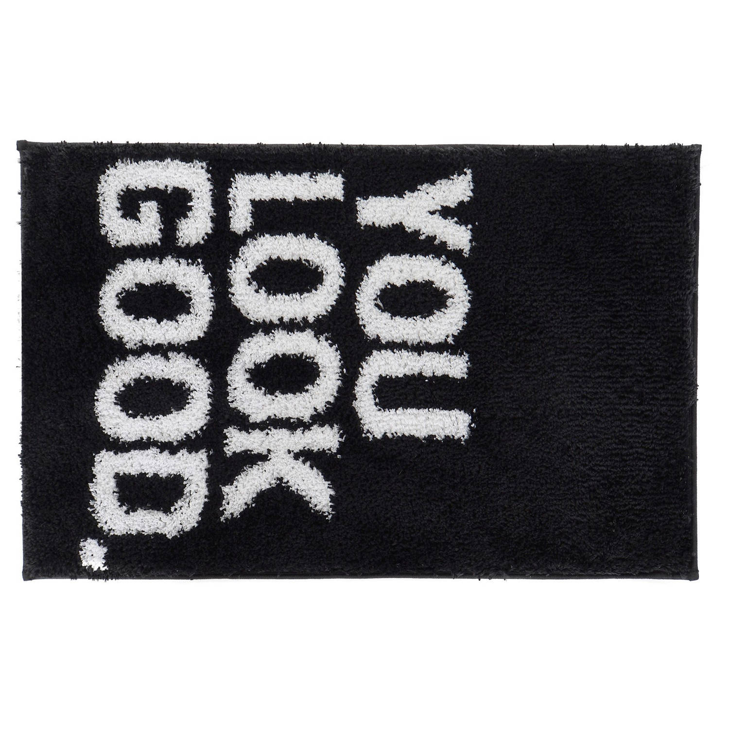 Badmat-badkamerkleed You Look Good Zwart 80 X 50 Cm Rechthoekig Badmatjes